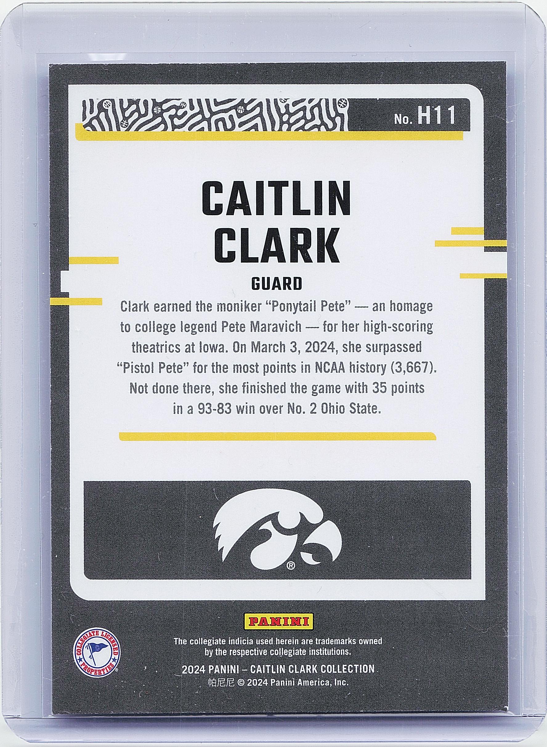 2024 Panini Caitlin Clark Collection #H11 Caitlin Clark Highlights