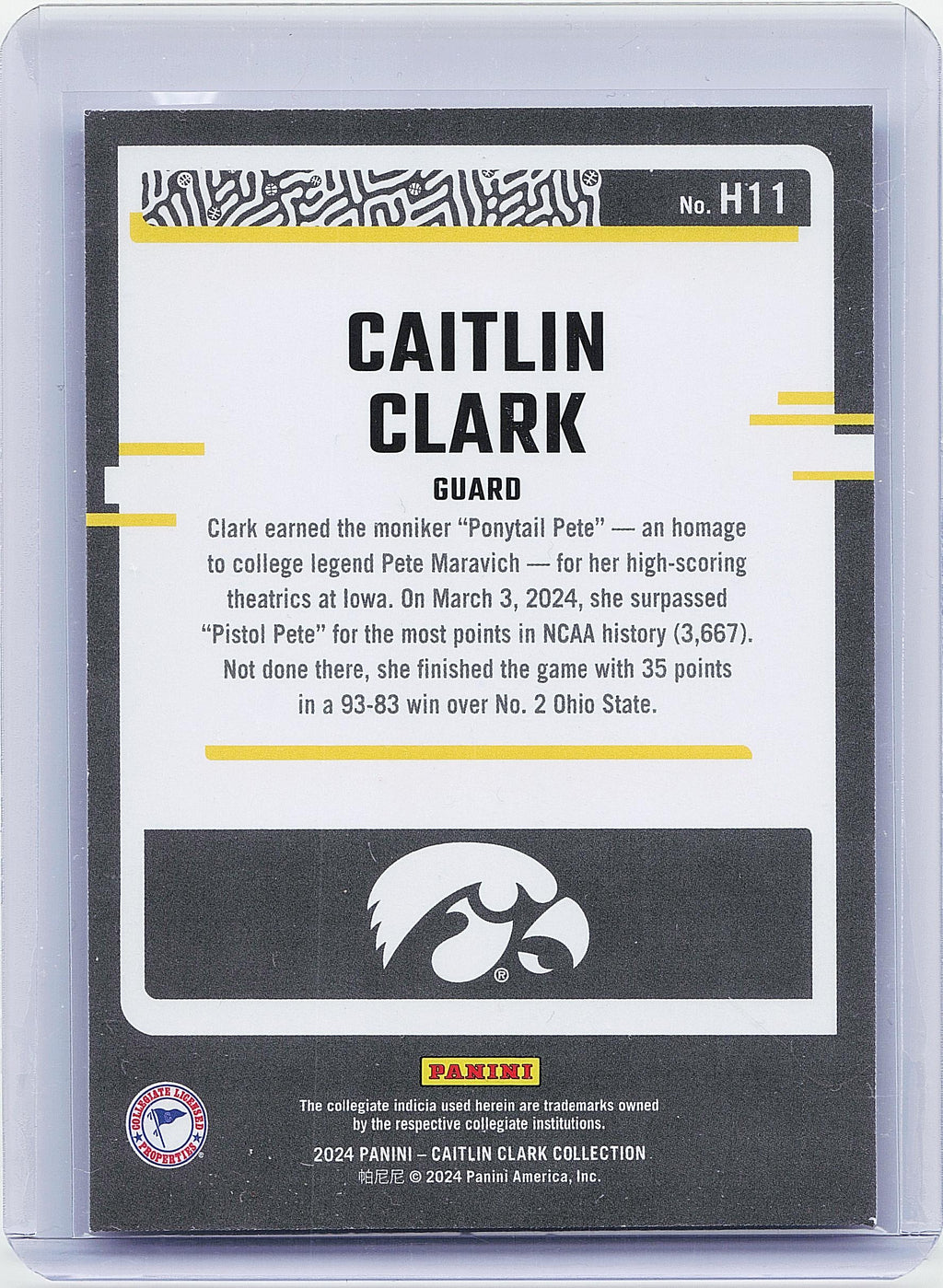 2024 Panini Caitlin Clark Collection #H11 Caitlin Clark Highlights