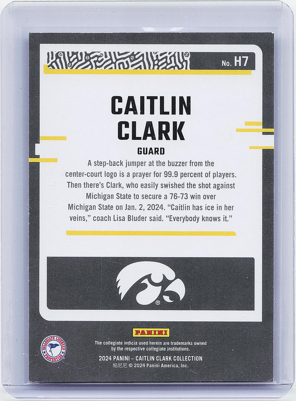 2024 Panini Caitlin Clark Collection #H7 Caitlin Clark Highlights