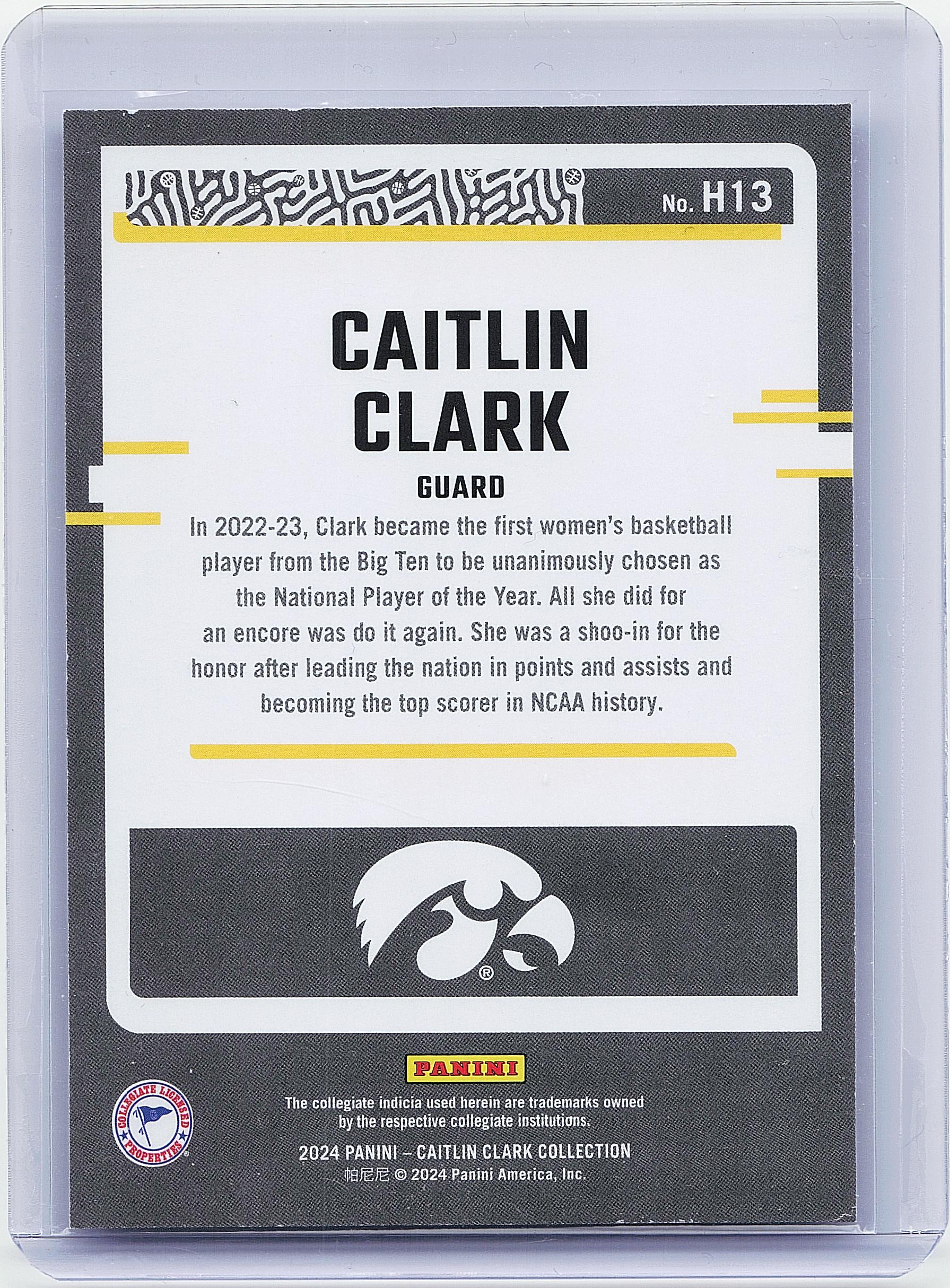 2024 Panini Caitlin Clark Collection #H13 Caitlin Clark Highlights