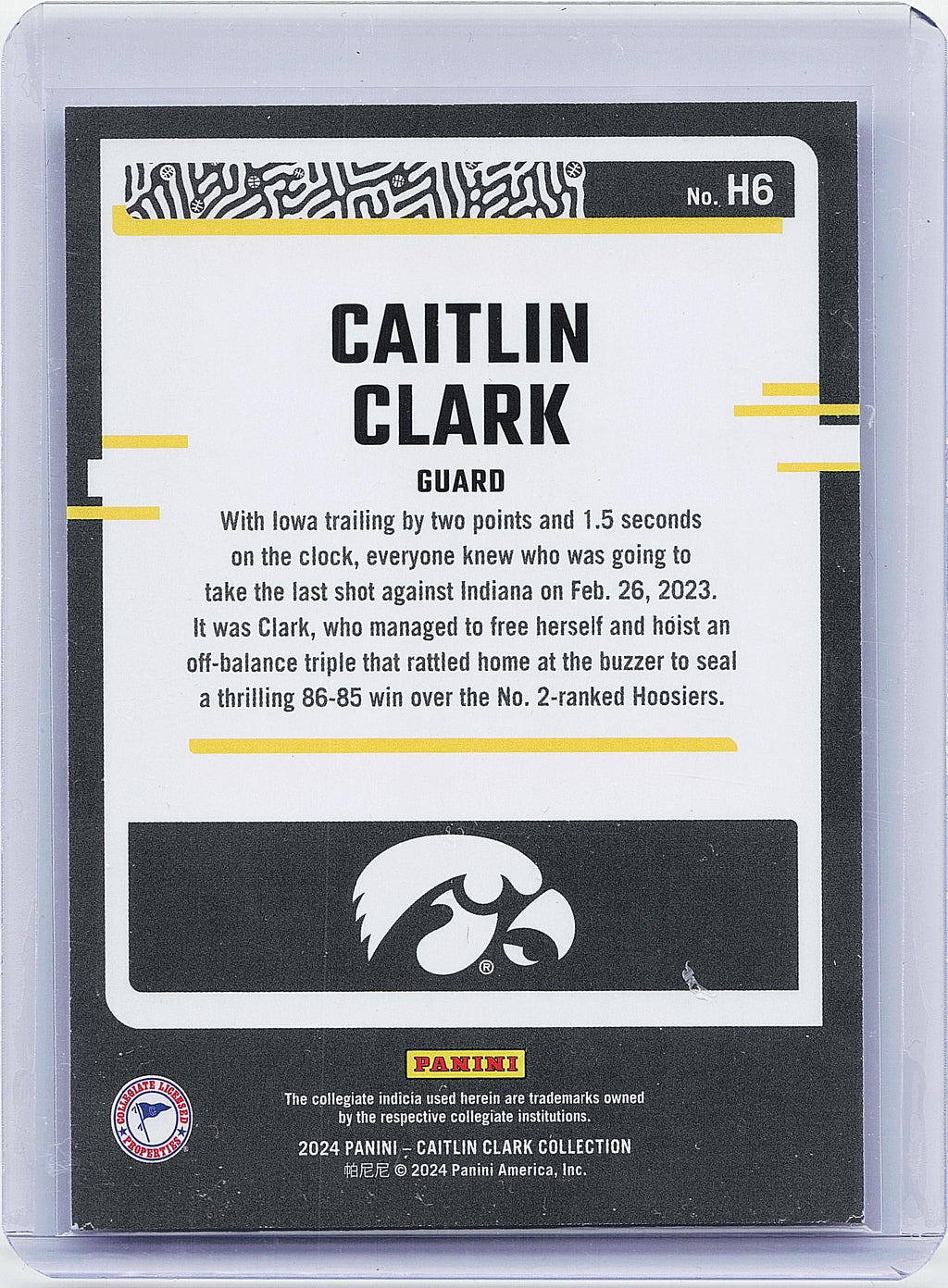 2024 Panini Caitlin Clark Collection #H6 Caitlin Clark Highlights