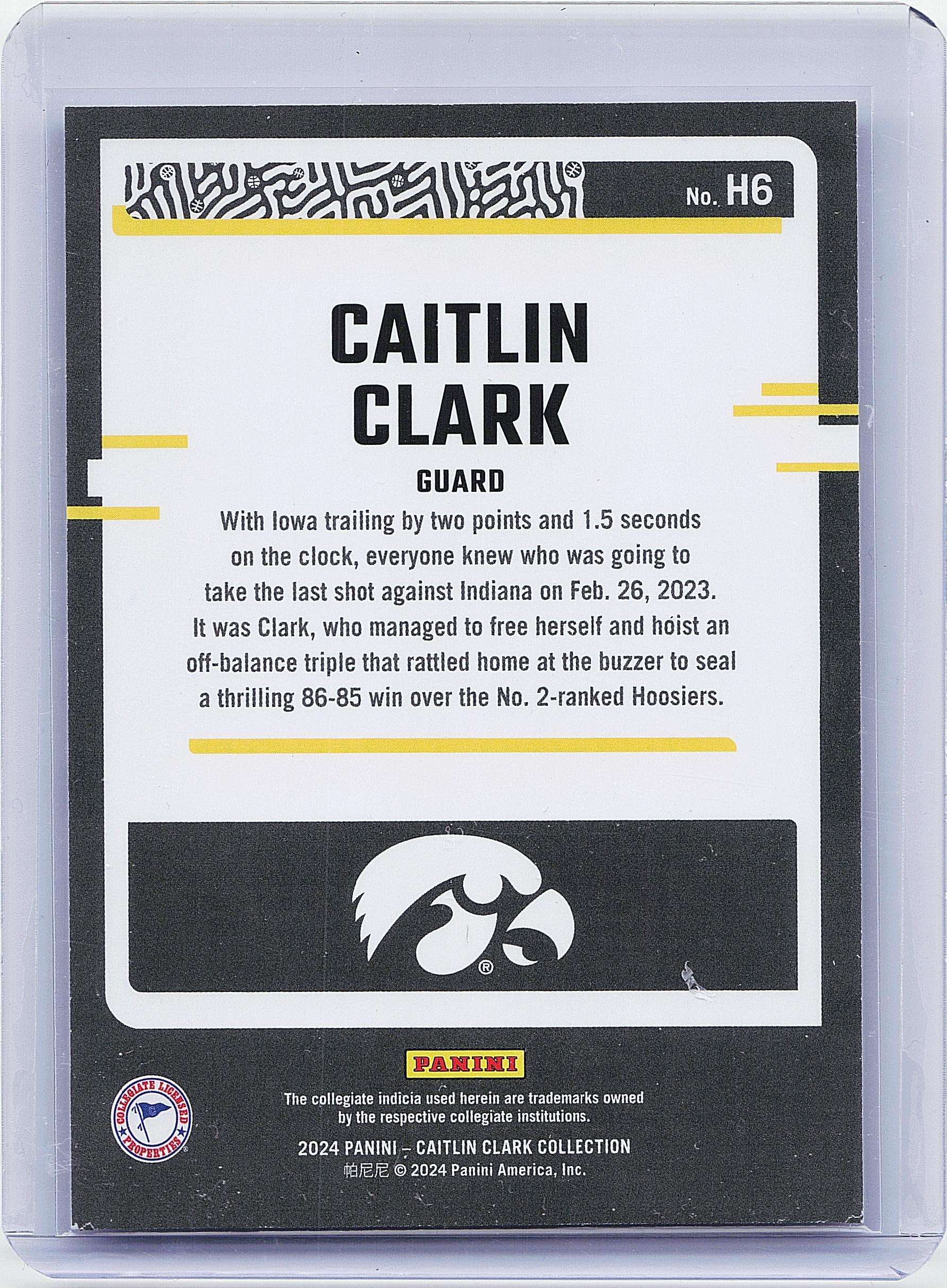 2024 Panini Caitlin Clark Collection #H6 Caitlin Clark Highlights