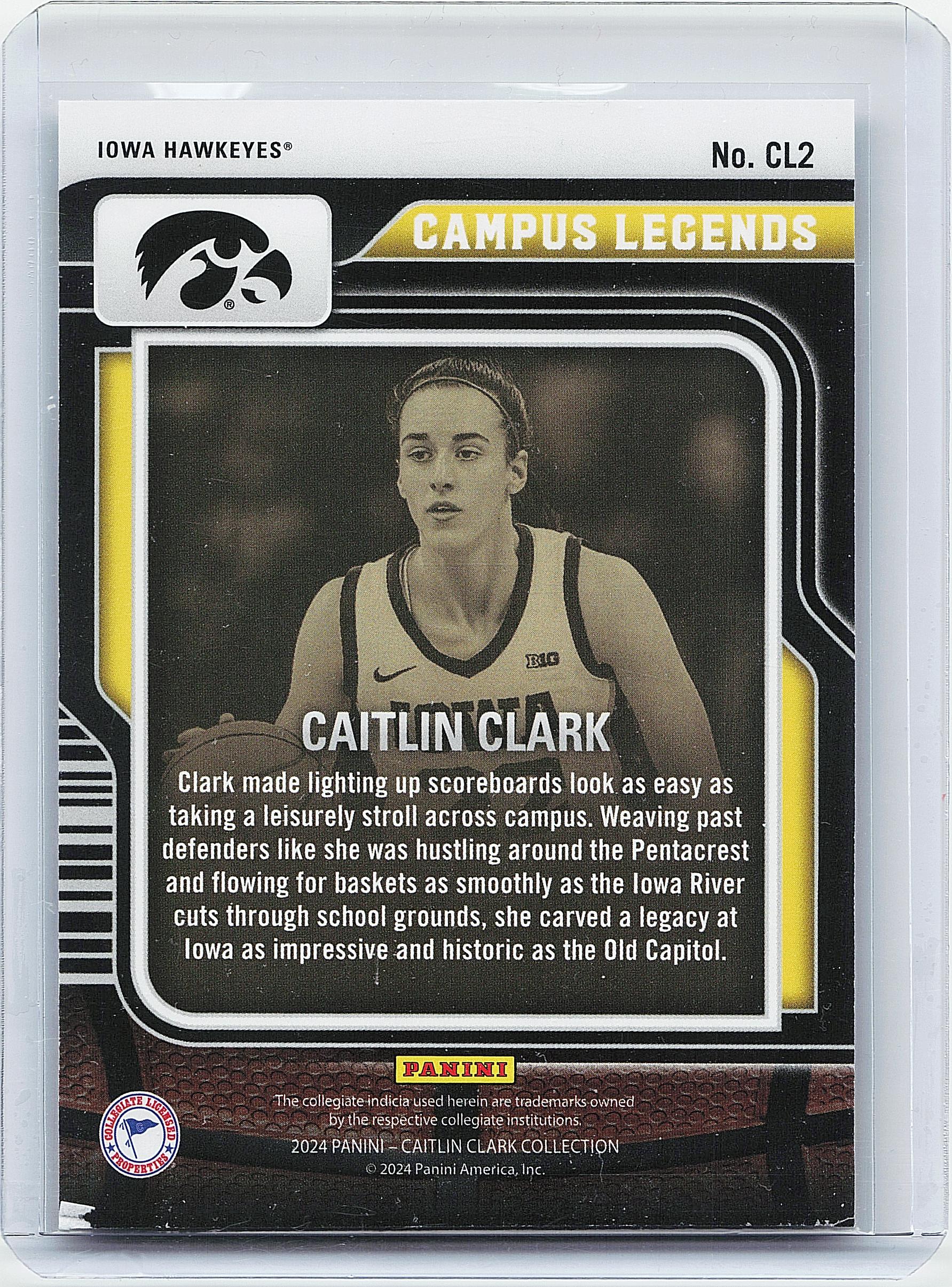 2024 Panini Caitlin Clark Collection #CL2 Caitlin Clark Campus Legends