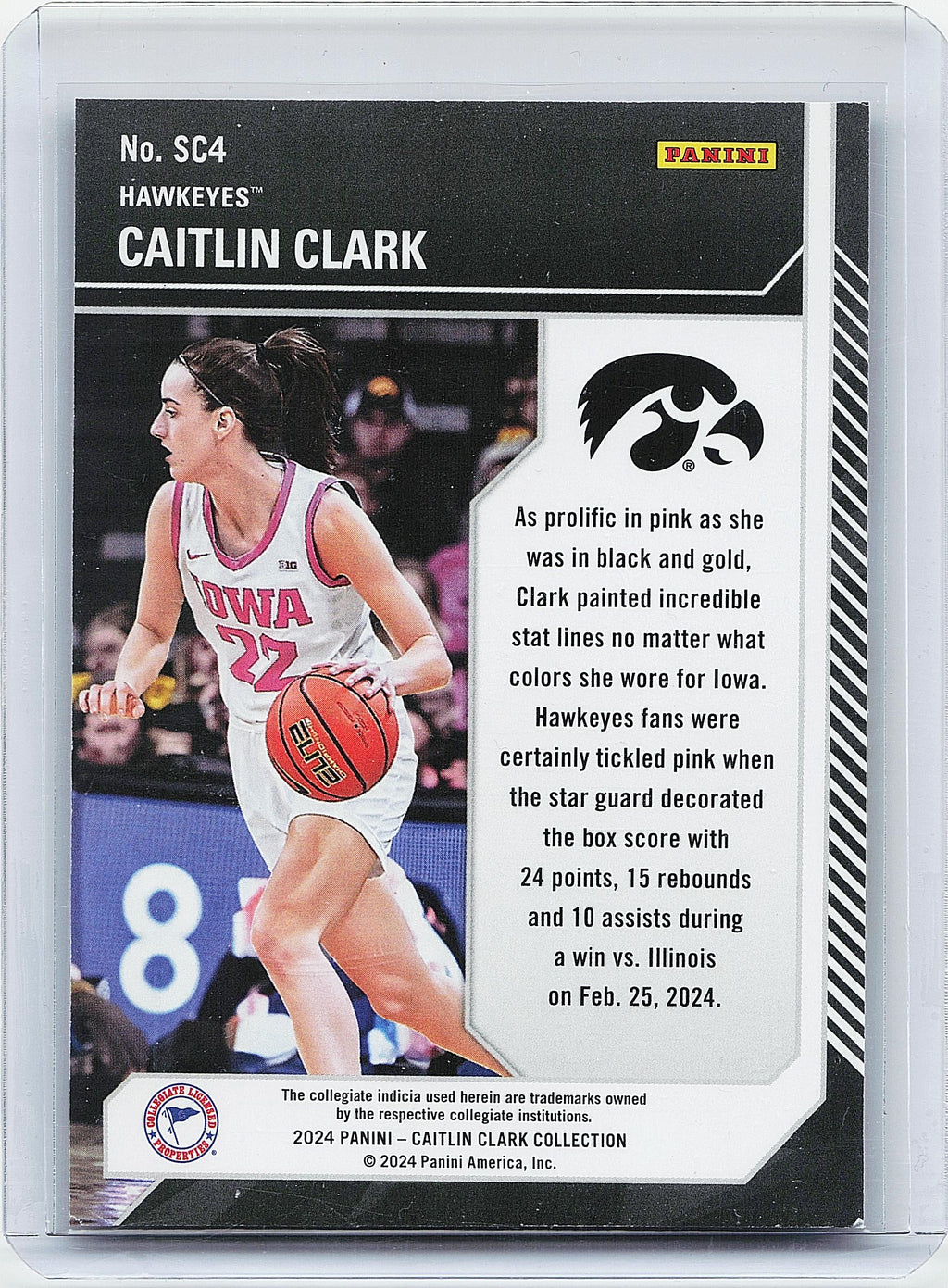 2024 Panini Caitlin Clark Collection #SC4 Caitlin Clark School Colors
