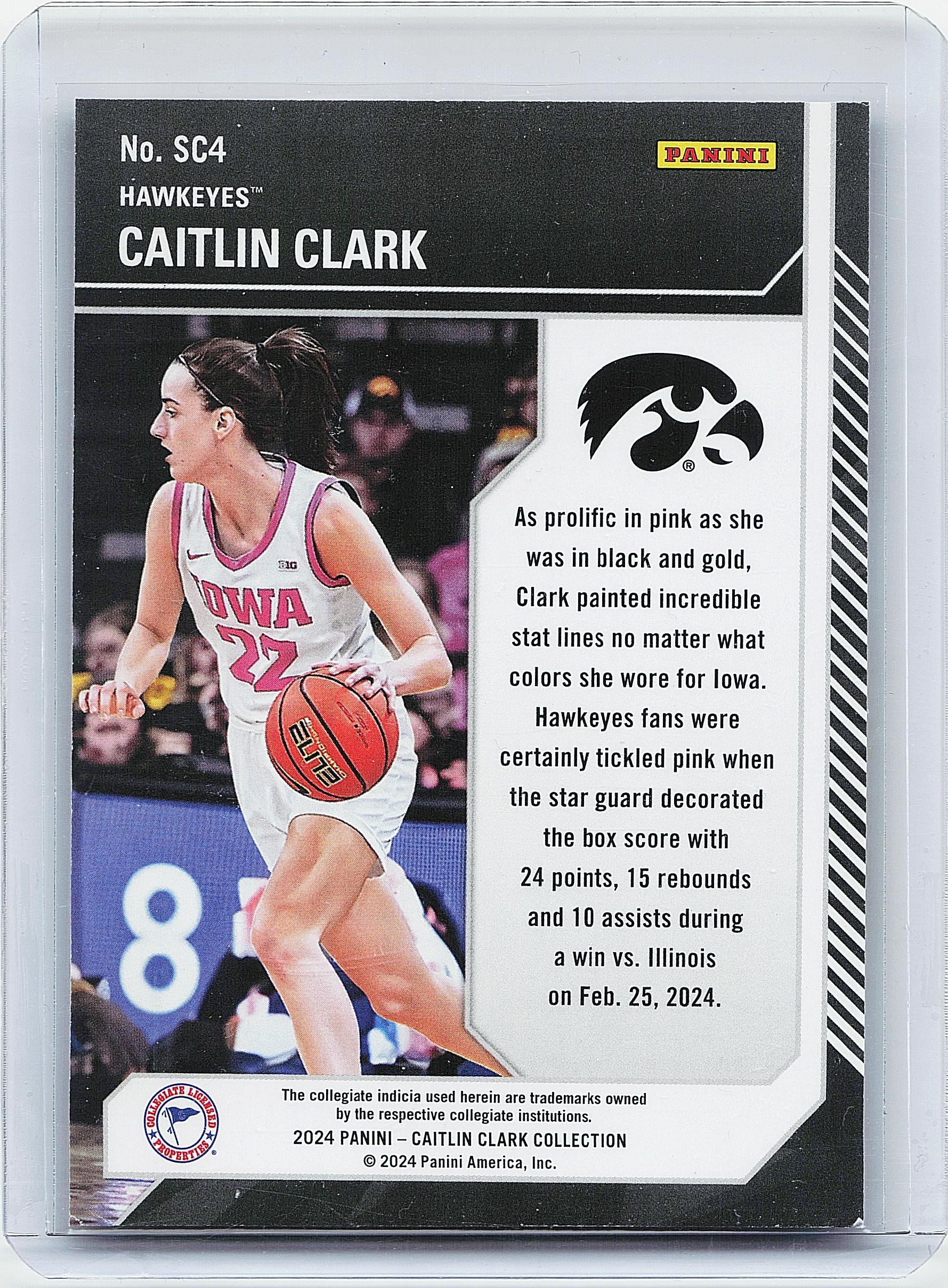 2024 Panini Caitlin Clark Collection #SC4 Caitlin Clark School Colors