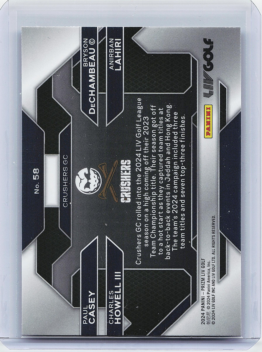 2024 Panini Prizm LIV #58 Howell III / Lahiri / Casey / Bryson DeChambeau