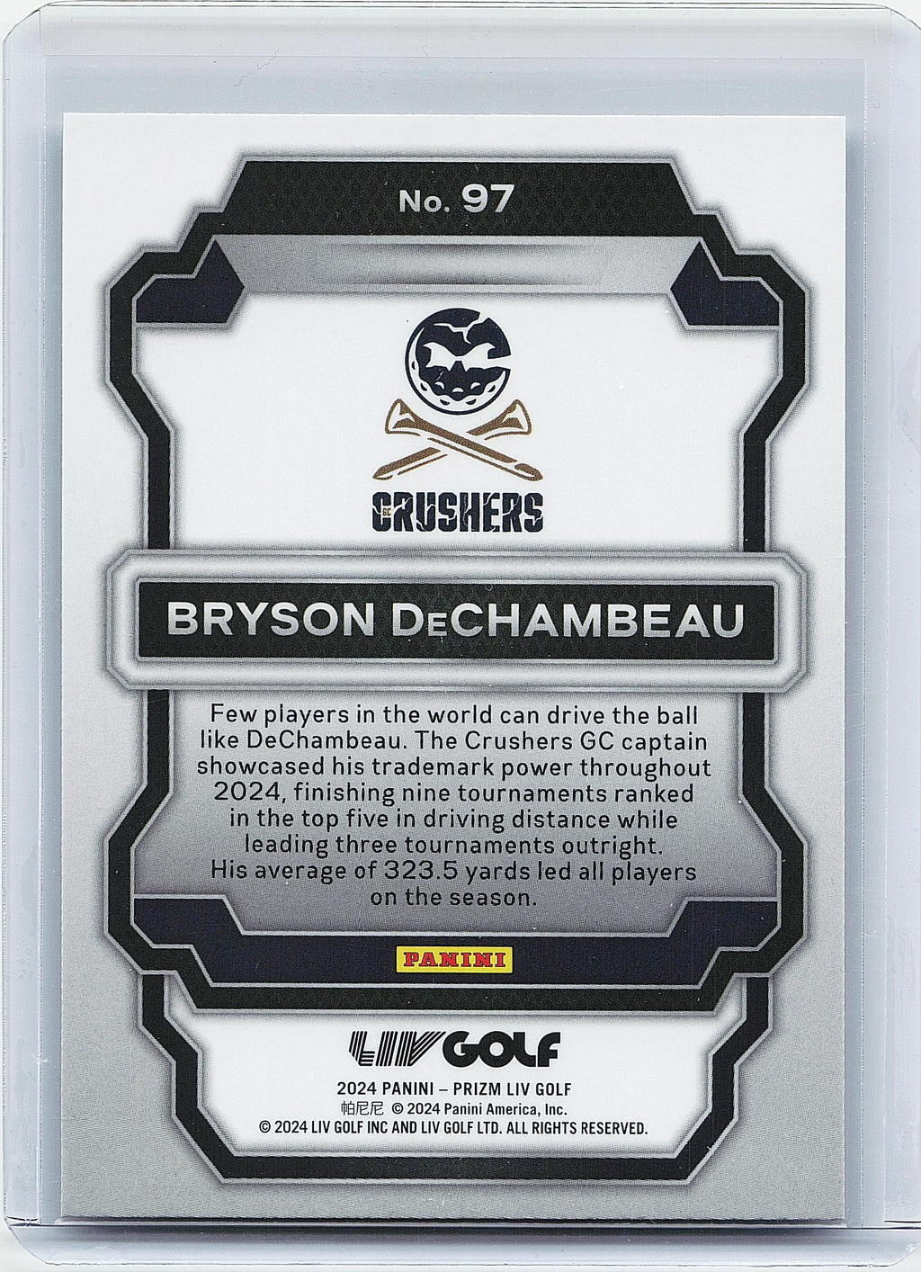 2024 Panini Prizm LIV #97 Bryson DeChambeau