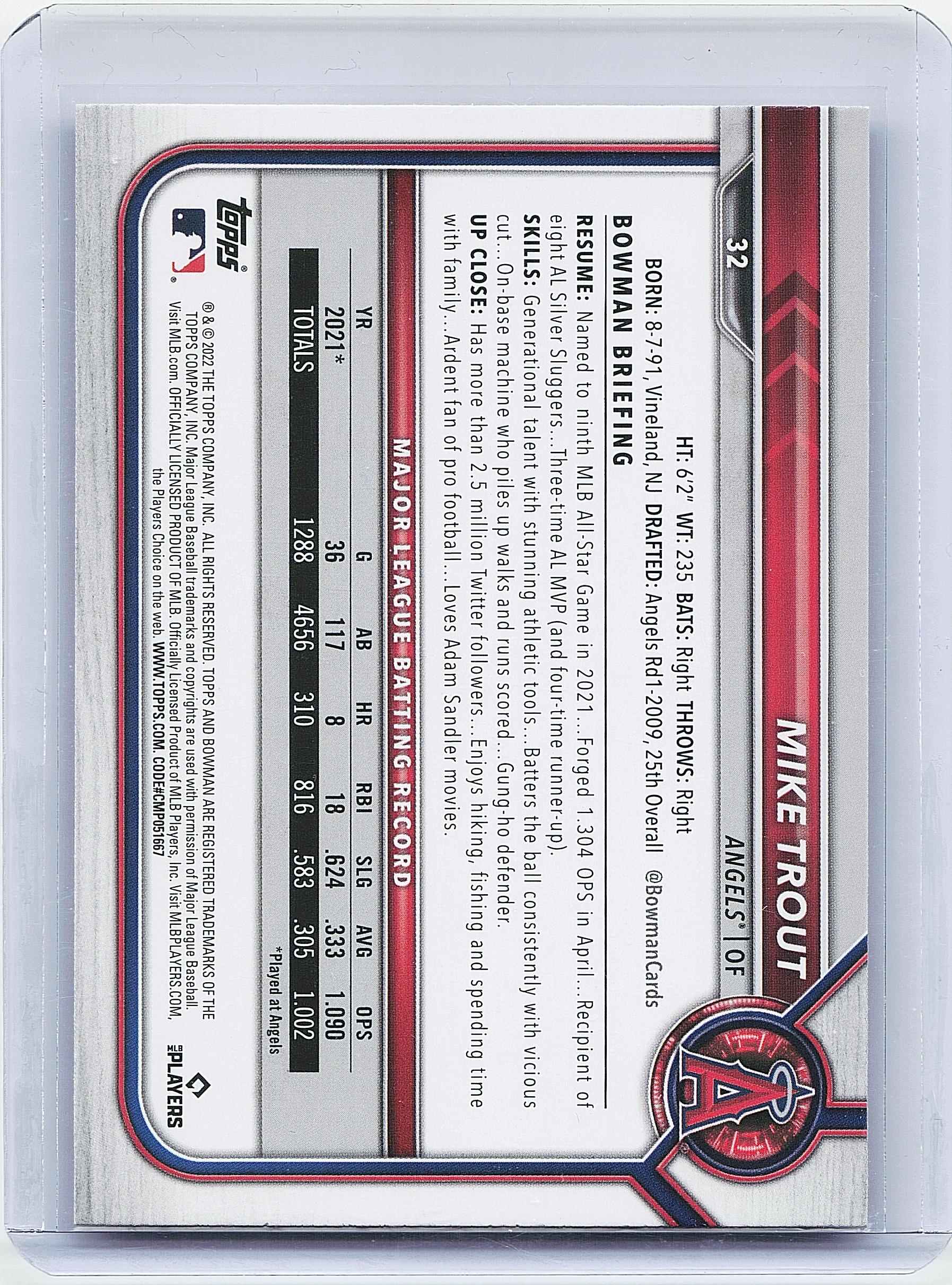 2022 Bowman #32 Mike Trout