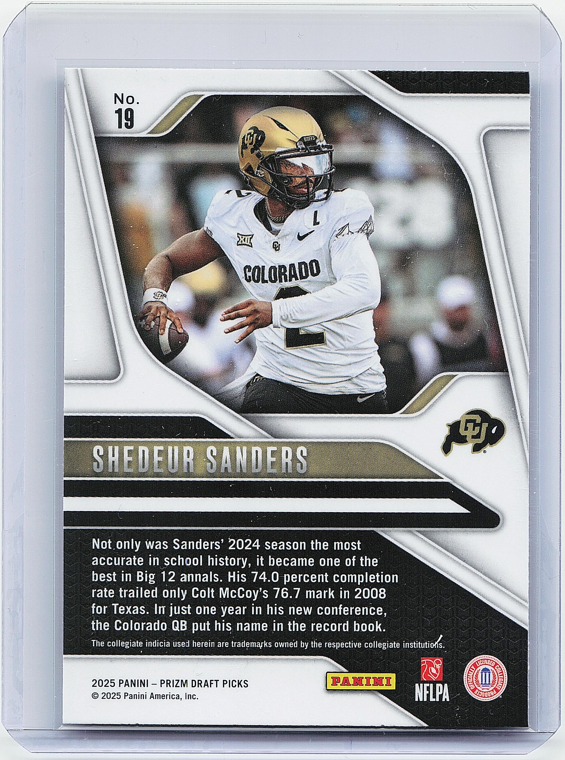 2025 Panini Prizm Draft Picks #19 Shedeur Sanders