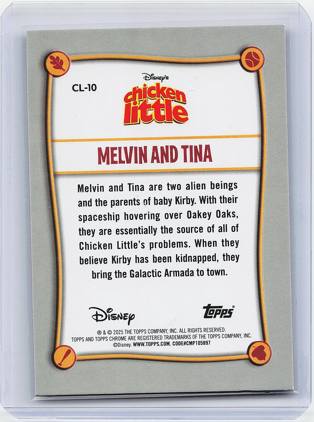 2025 Topps Chrome Disney #CL-10 Melvin and Tina Chicken Little 20th Anniversary