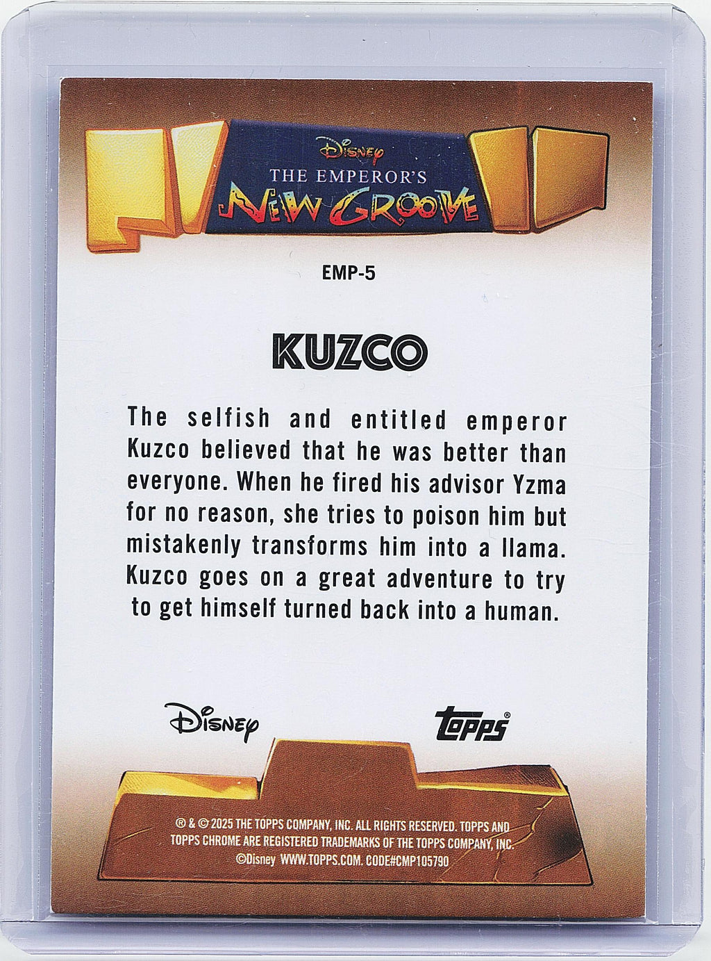 2025 Topps Chrome Disney #EMP-5 Kuzco The Emperor's New Groove 25th Anniversary