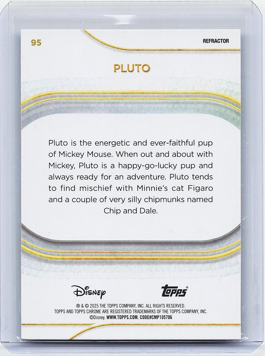 2025 Topps Chrome Disney #95 Pluto Refractor