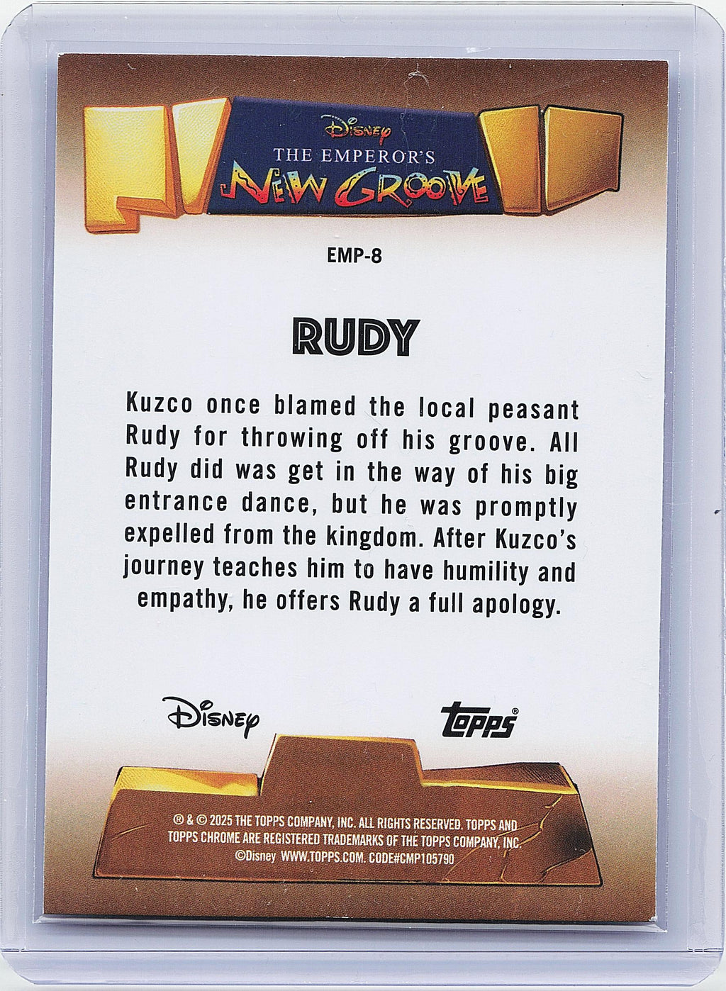 2025 Topps Chrome Disney #EMP-8 Rudy The Emperor's New Groove 25th Anniversary