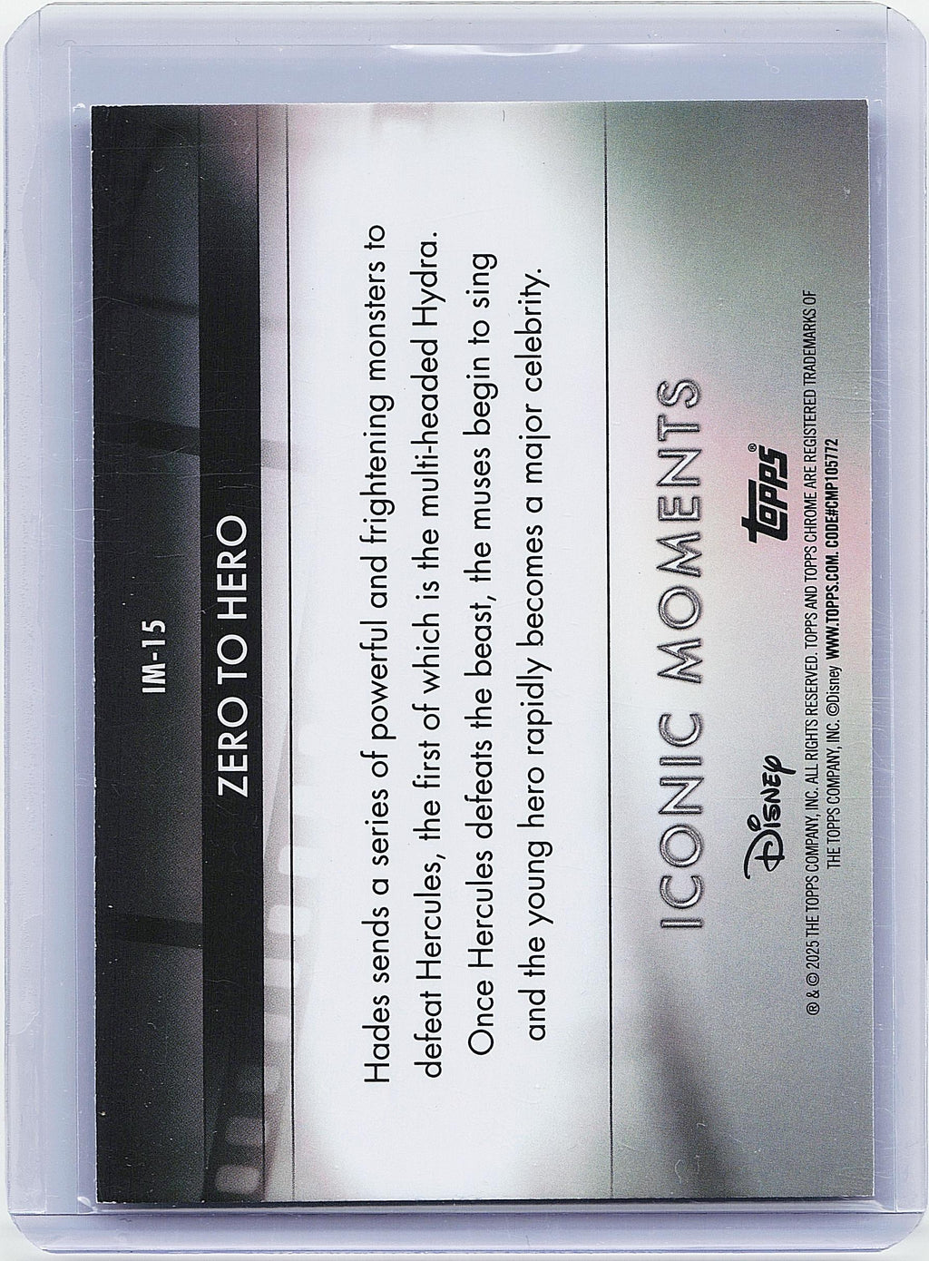 2025 Topps Chrome Disney #IM-15 Zero to Hero - Hercules Iconic Moments