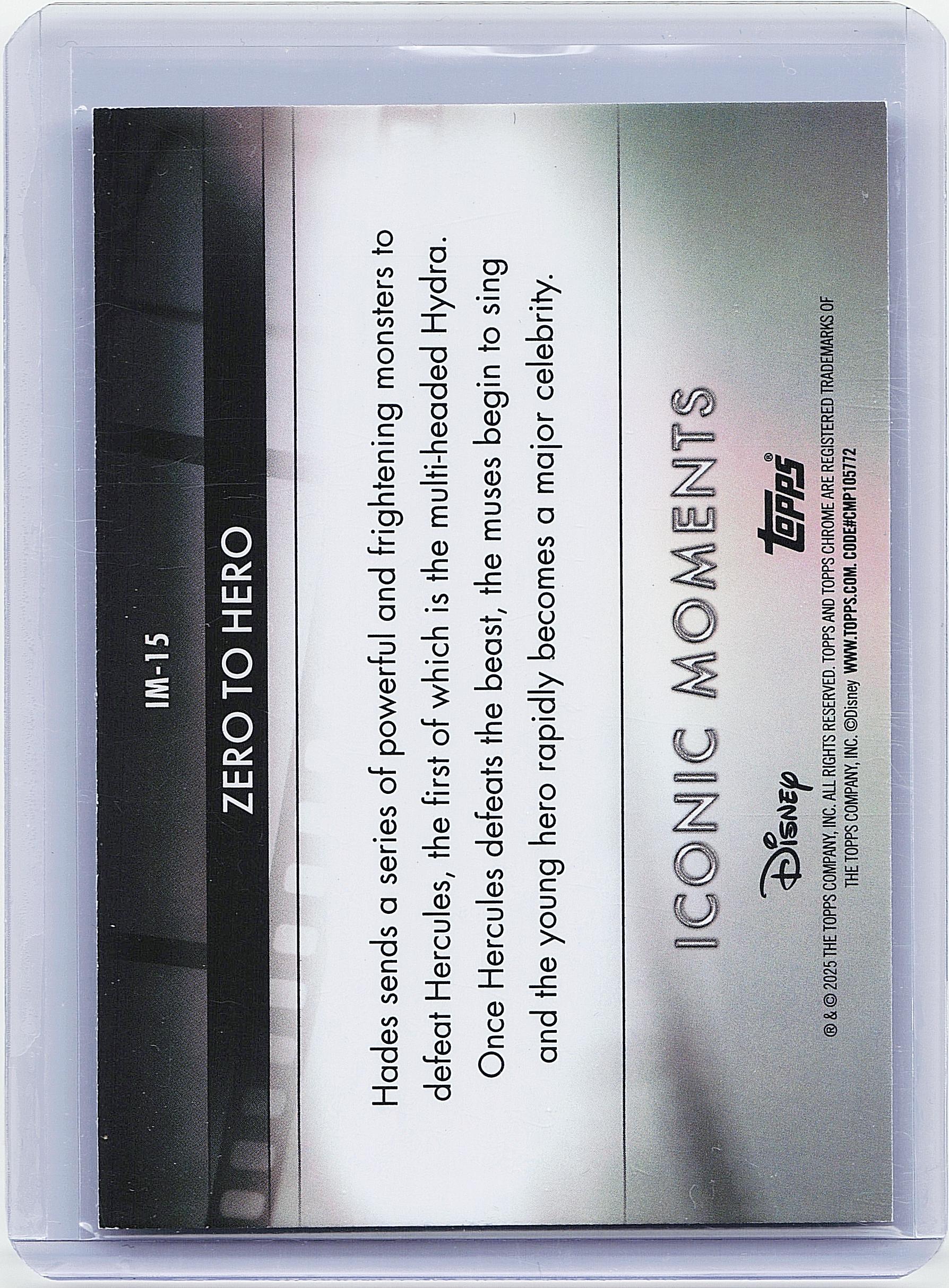 2025 Topps Chrome Disney #IM-15 Zero to Hero - Hercules Iconic Moments