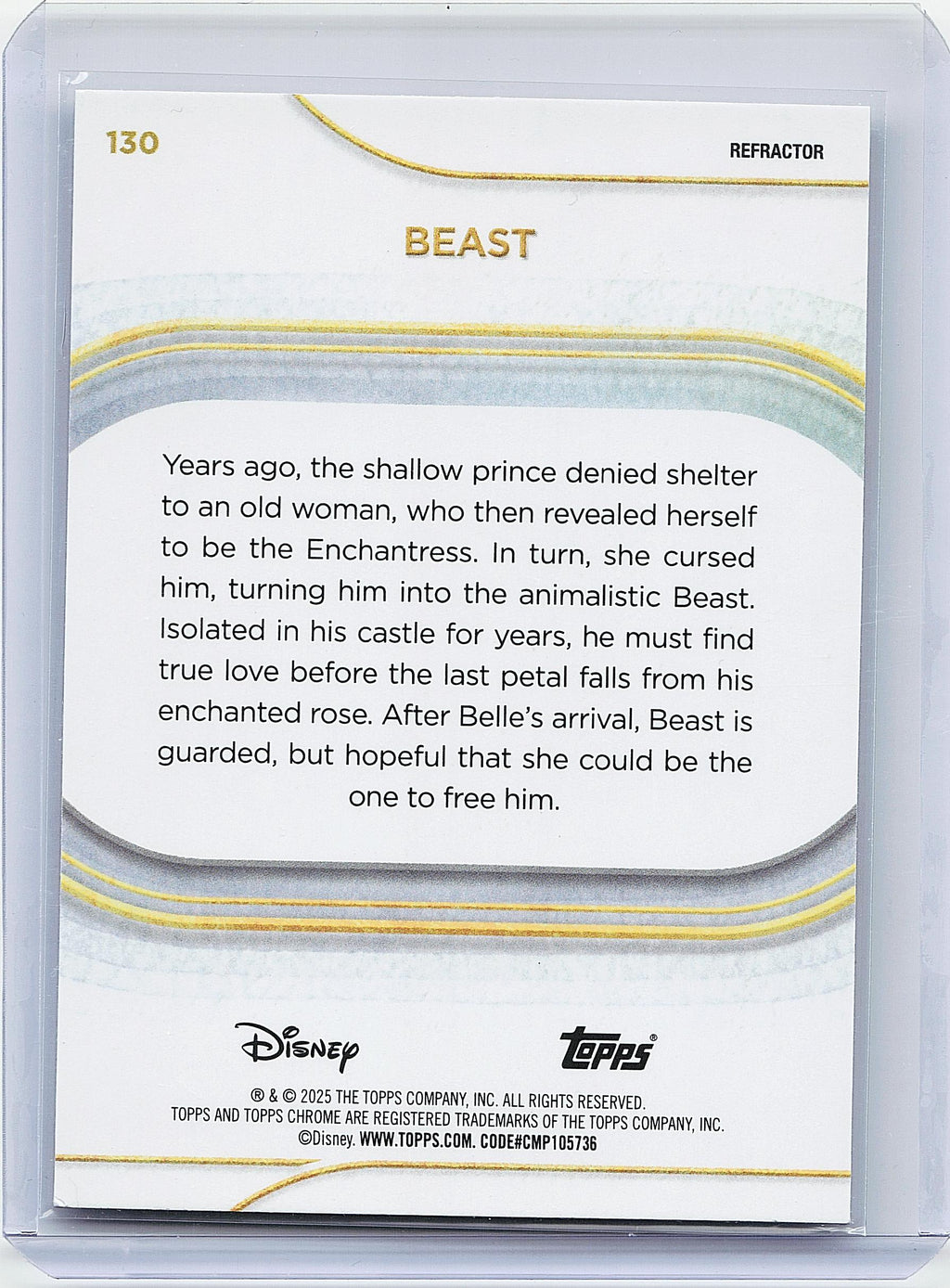 2025 Topps Chrome Disney #130 Beast Refractor