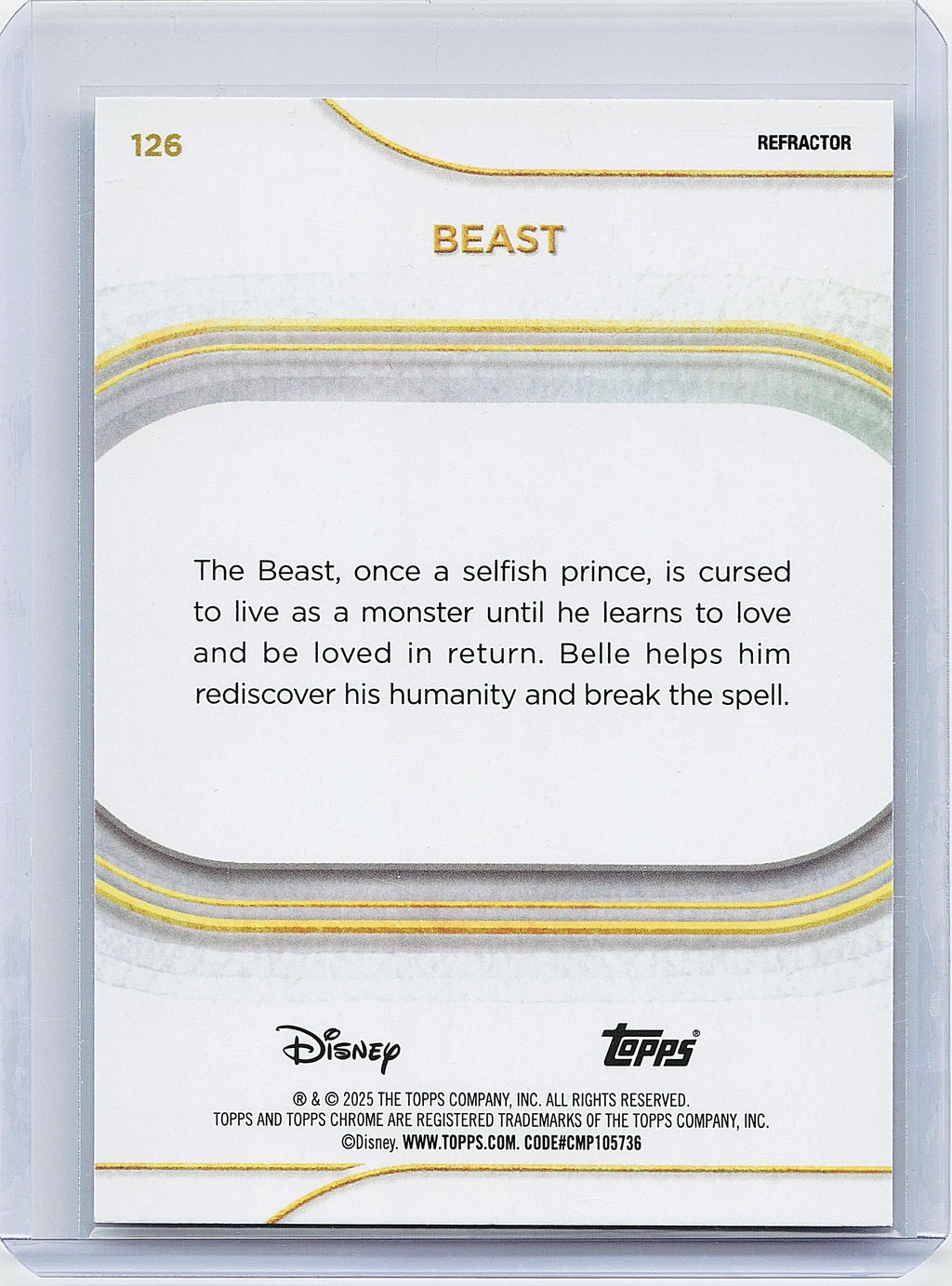 2025 Topps Chrome Disney #126 Beast Refractor