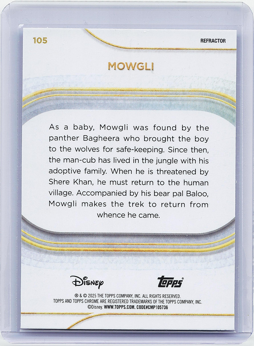 2025 Topps Chrome Disney #105 Mowgli Refractor