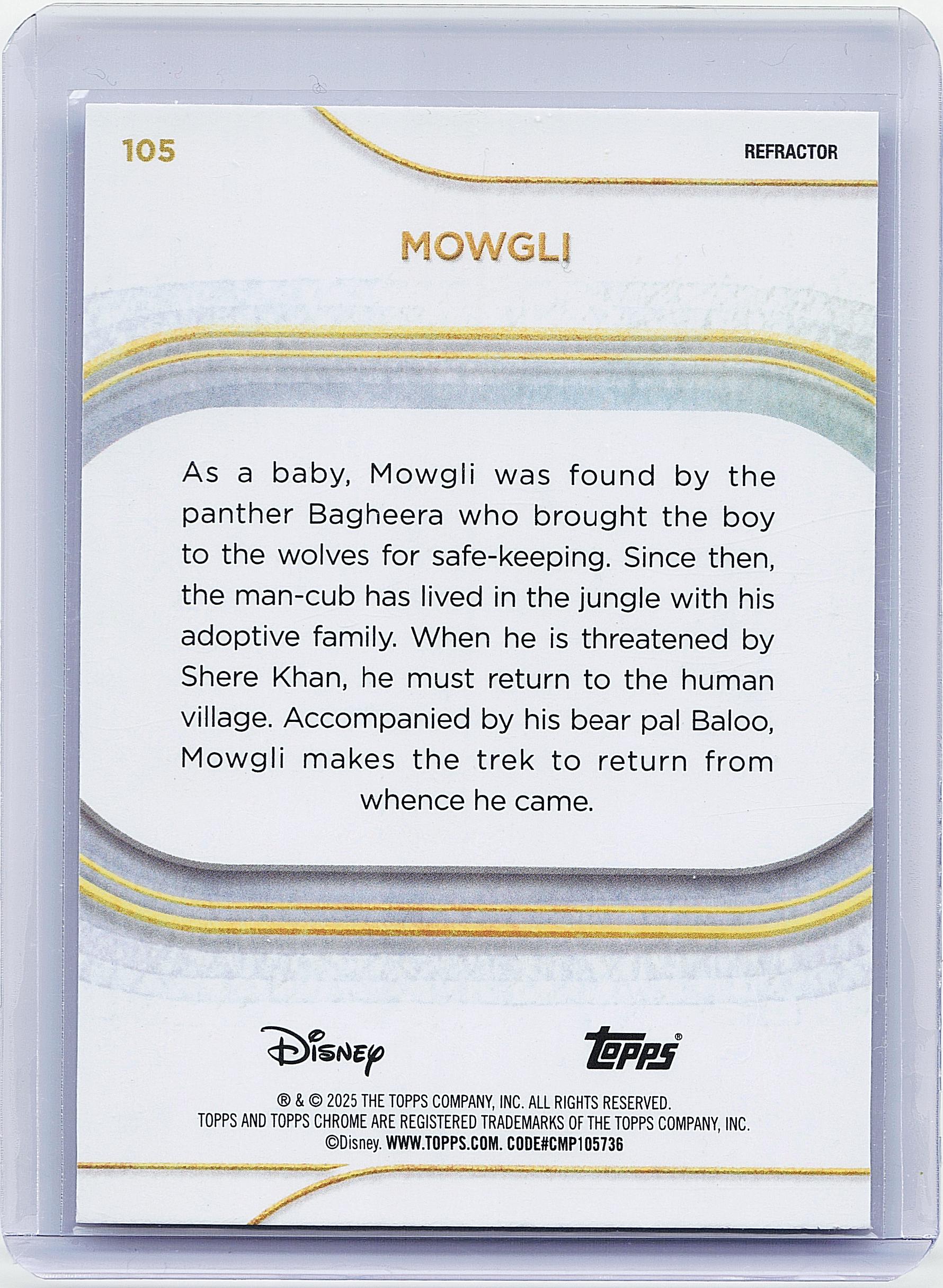 2025 Topps Chrome Disney #105 Mowgli Refractor