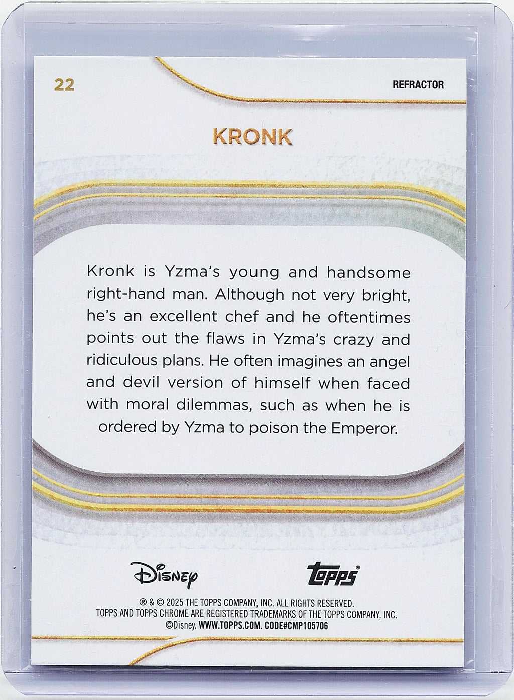2025 Topps Chrome Disney #22 Kronk Refractor