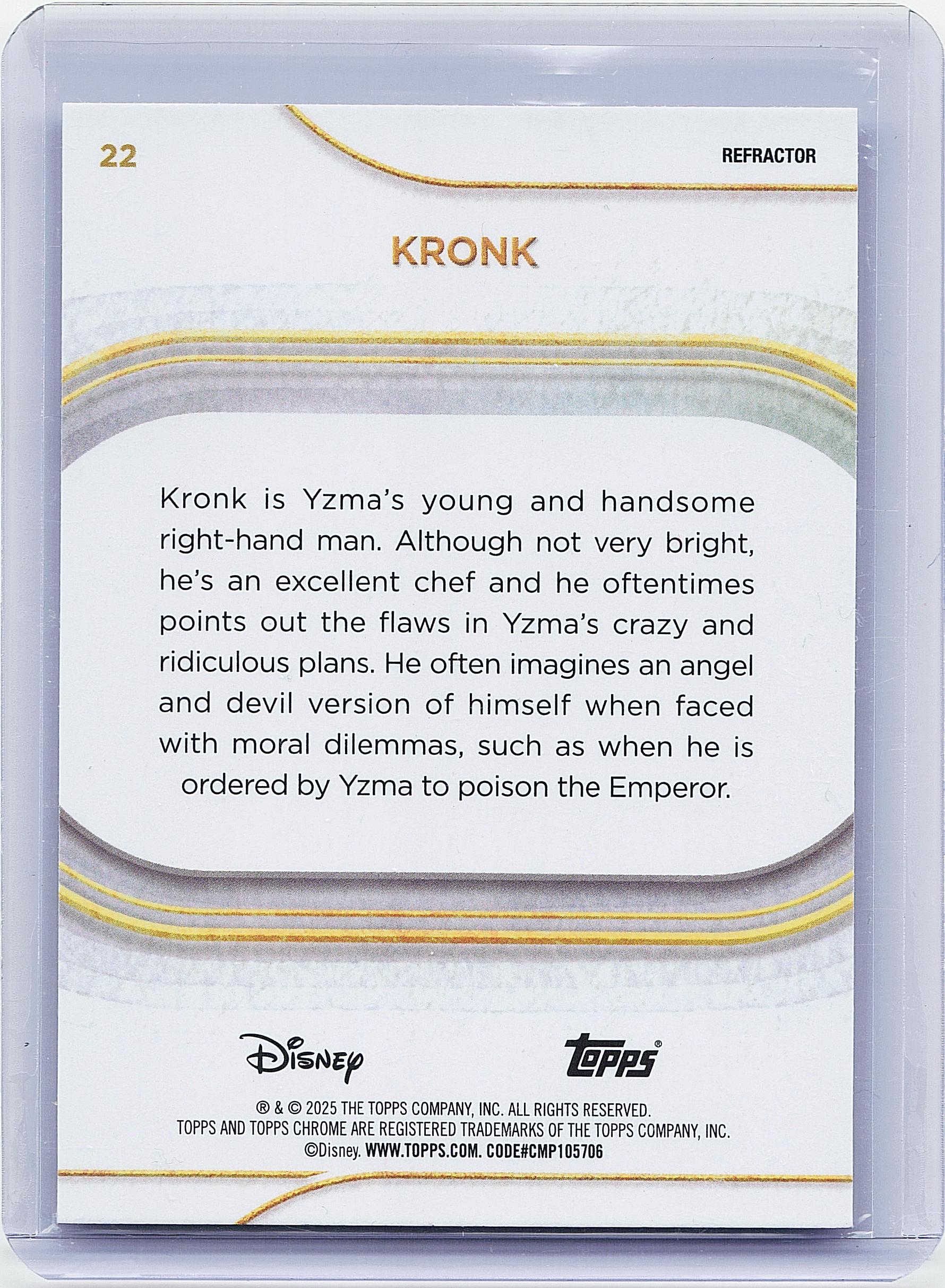 2025 Topps Chrome Disney #22 Kronk Refractor