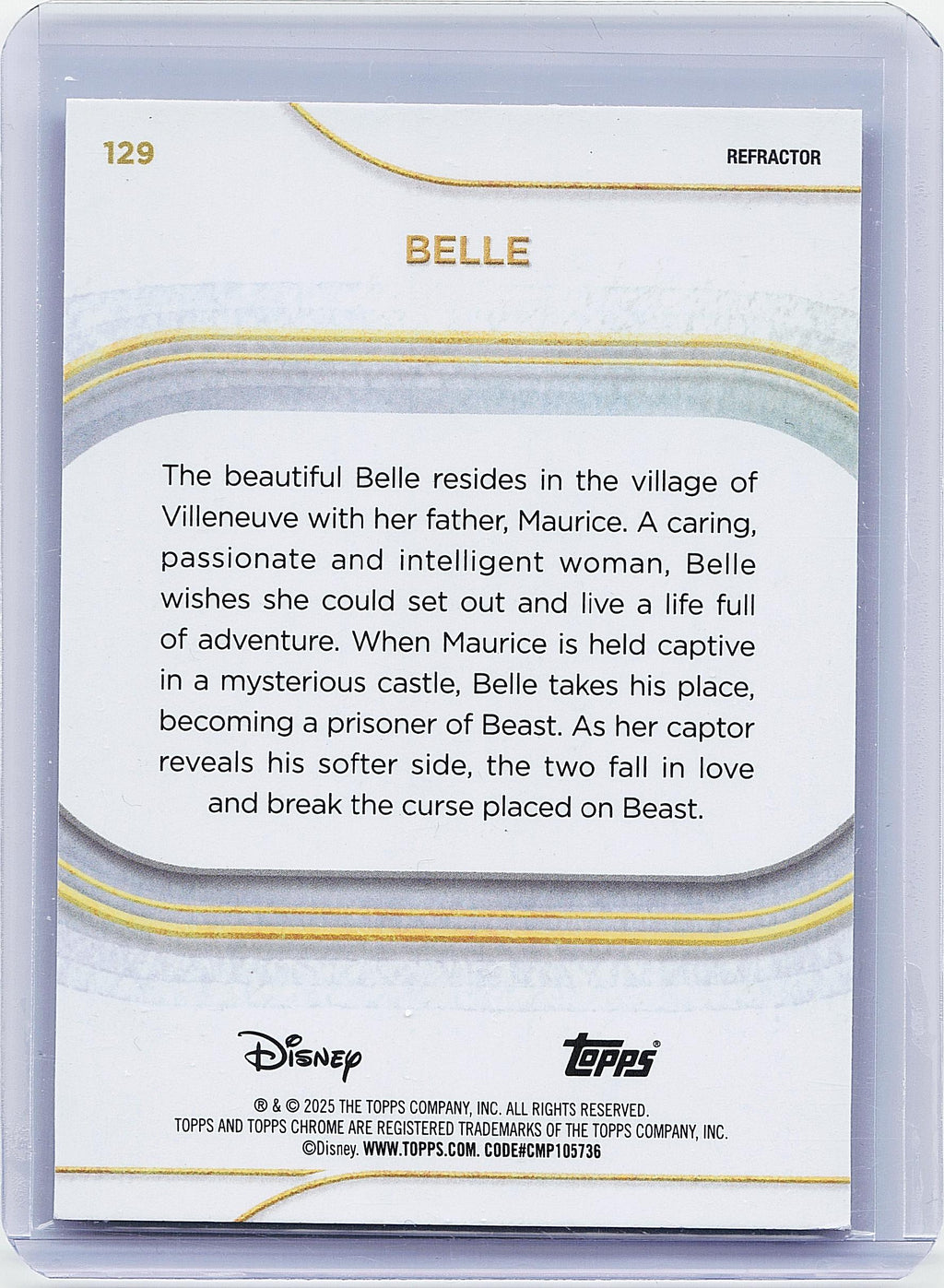 2025 Topps Chrome Disney #129 Belle Refractor