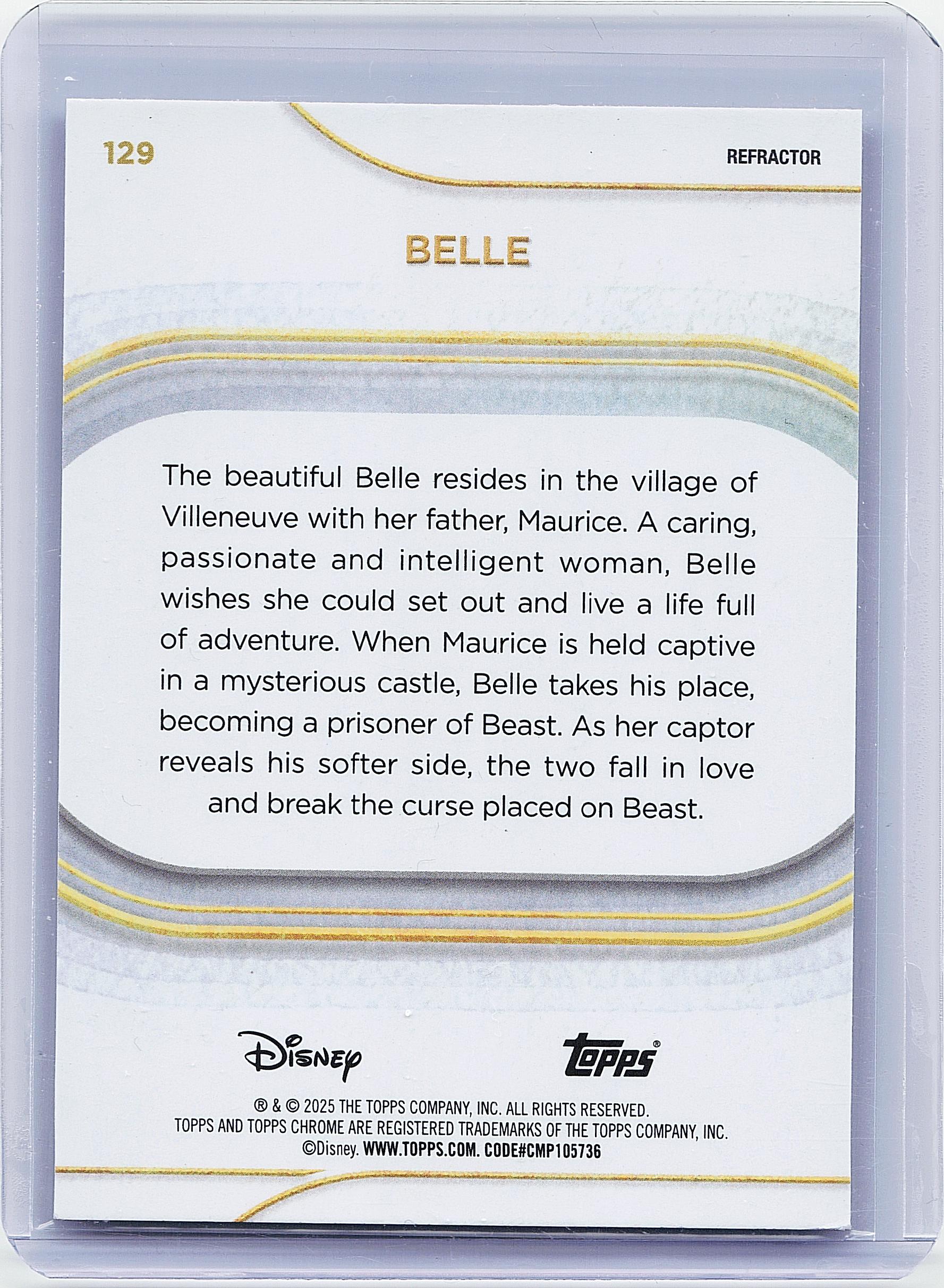 2025 Topps Chrome Disney #129 Belle Refractor