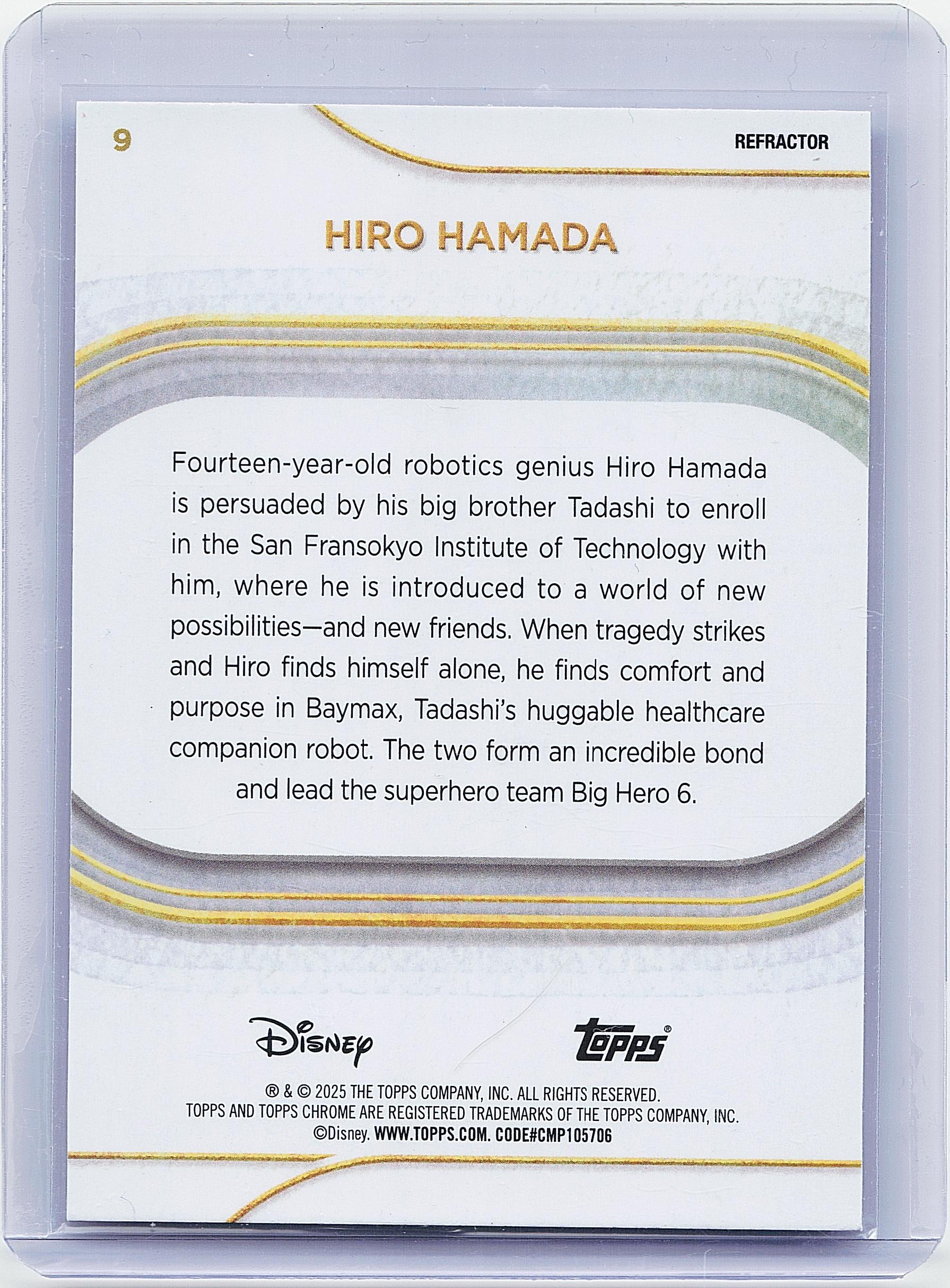 2025 Topps Chrome Disney #9 Hiro Hamada Refractor