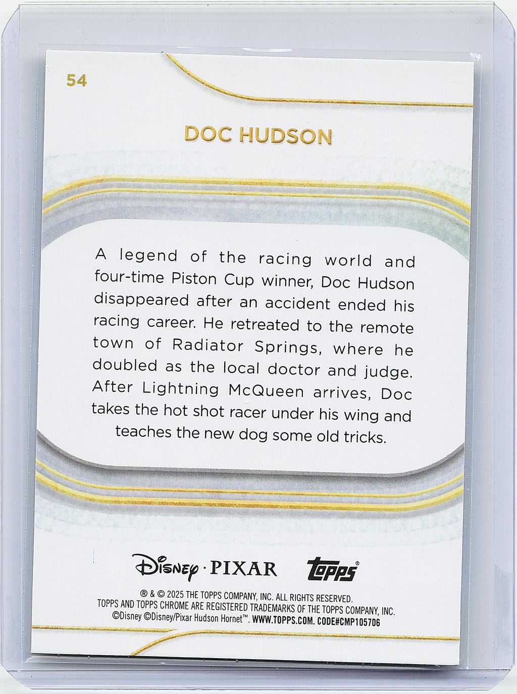 2025 Topps Chrome Disney #54 Doc Hudson Yellow Mini-Diamonds