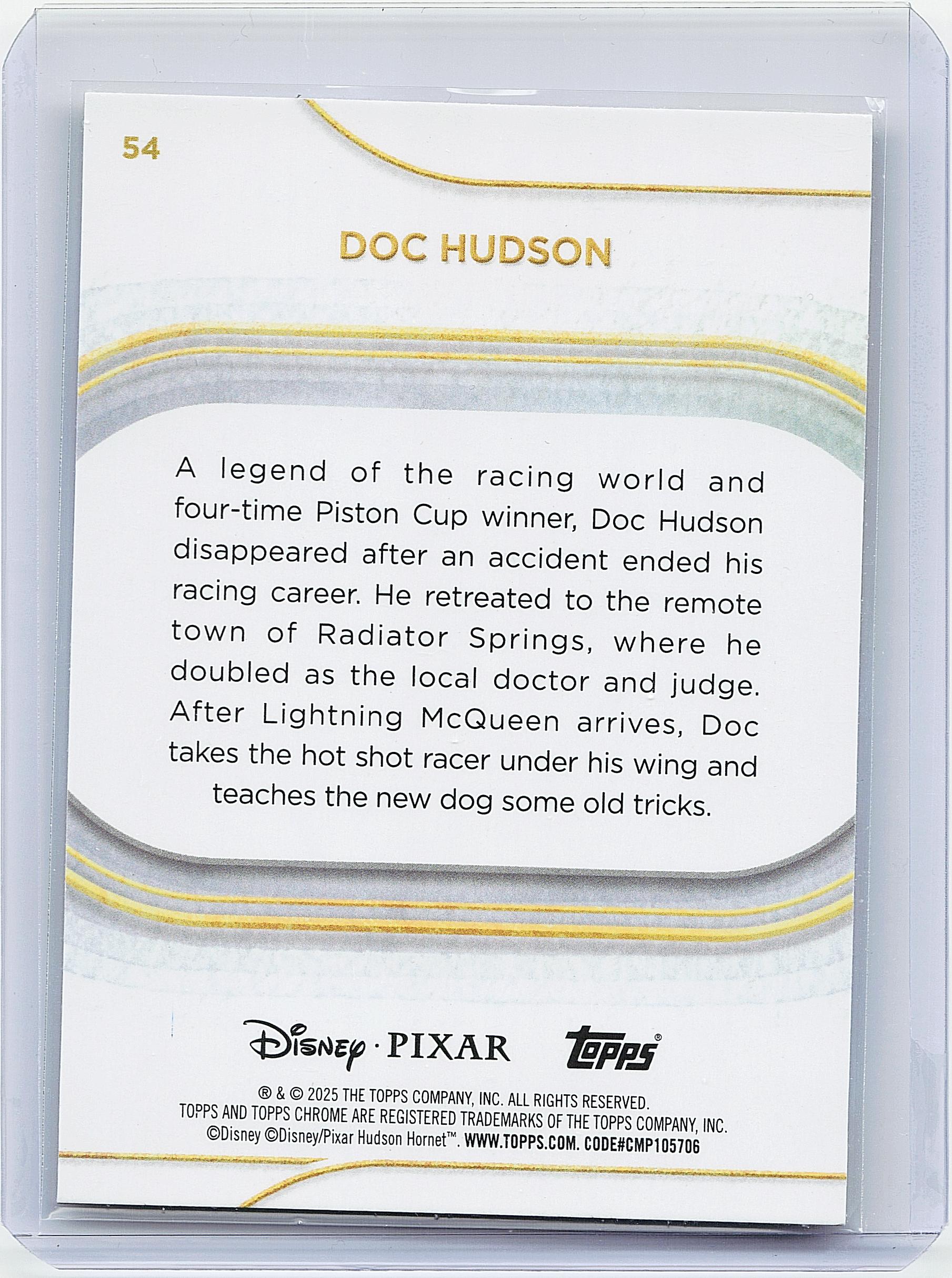 2025 Topps Chrome Disney #54 Doc Hudson Yellow Mini-Diamonds