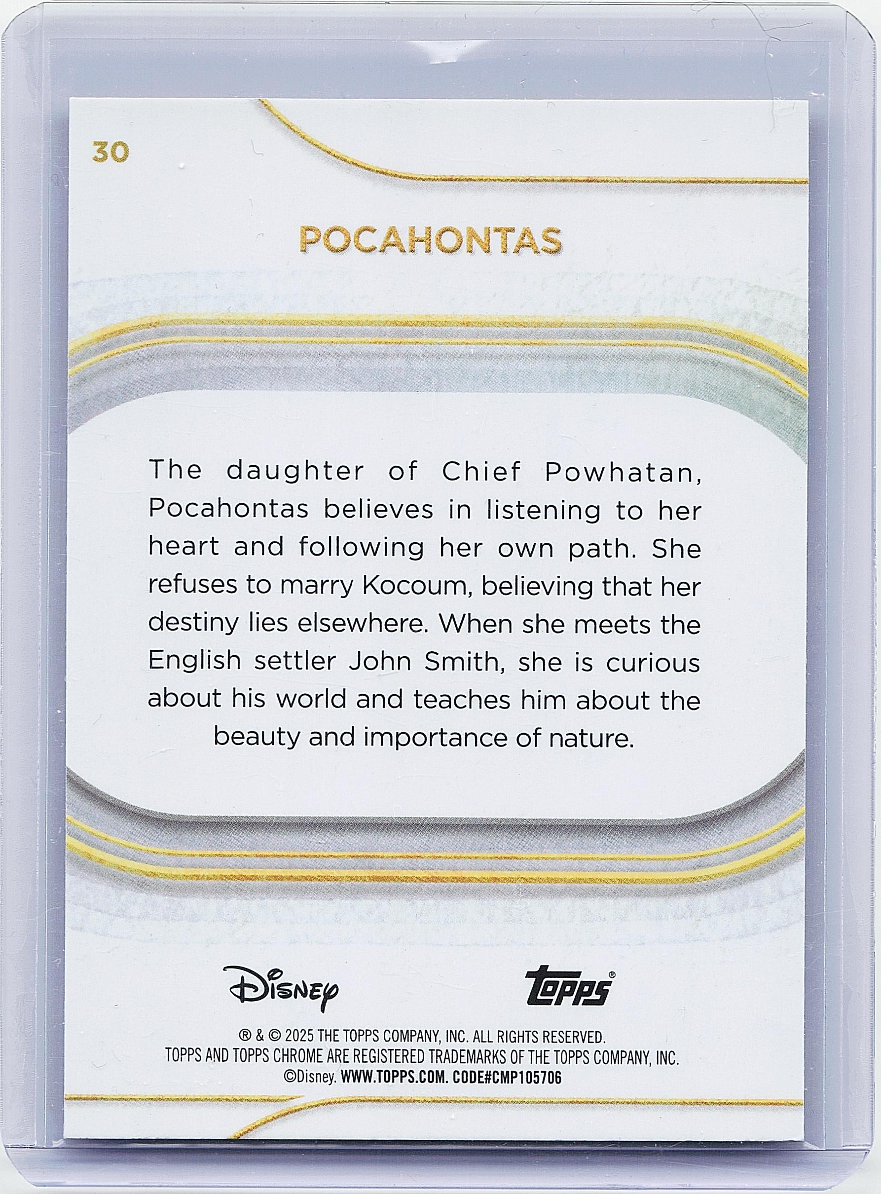 2025 Topps Chrome Disney #30 Pocahontas Yellow Mini-Diamonds