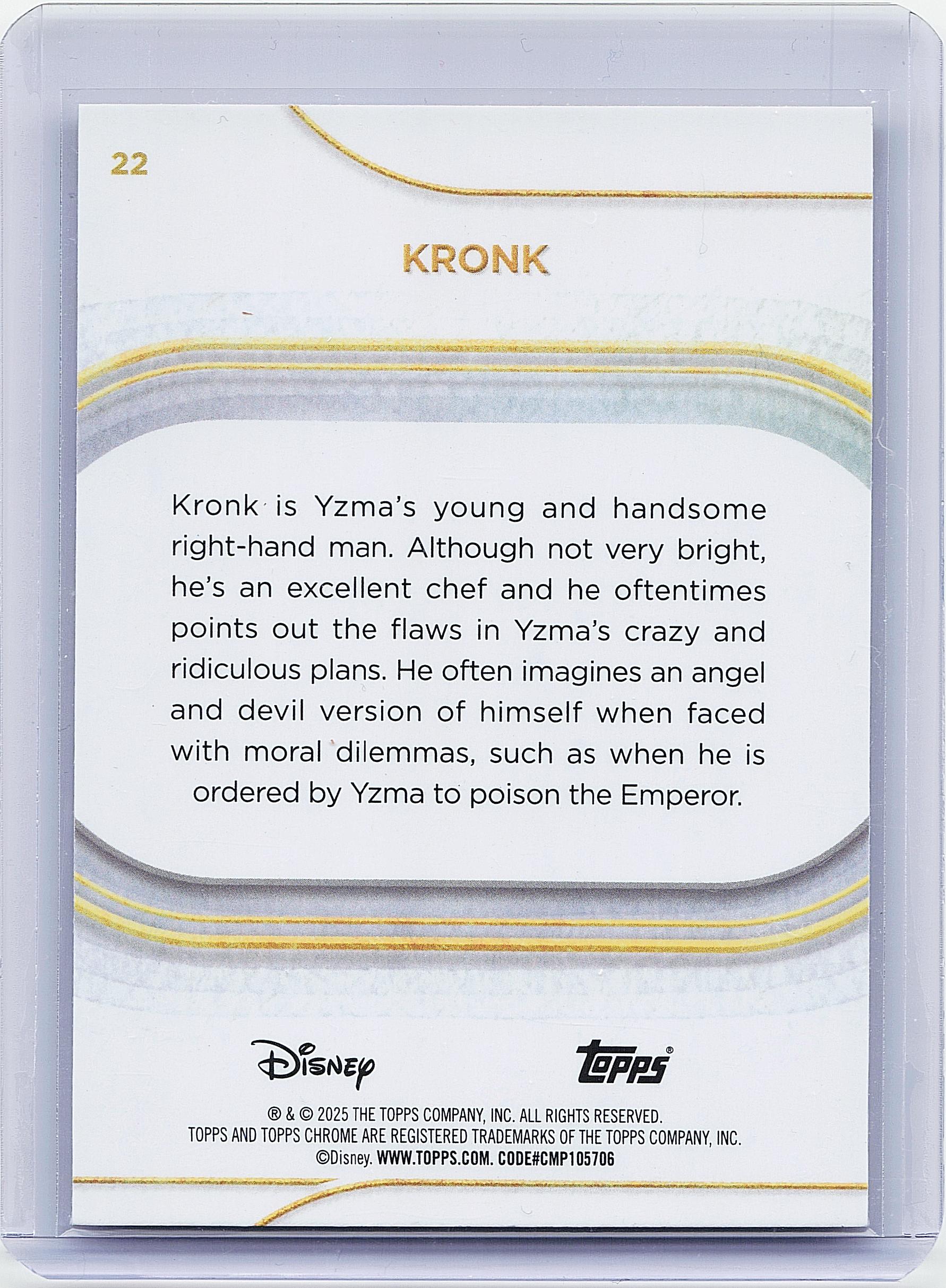 2025 Topps Chrome Disney #22 Kronk Yellow Mini-Diamonds