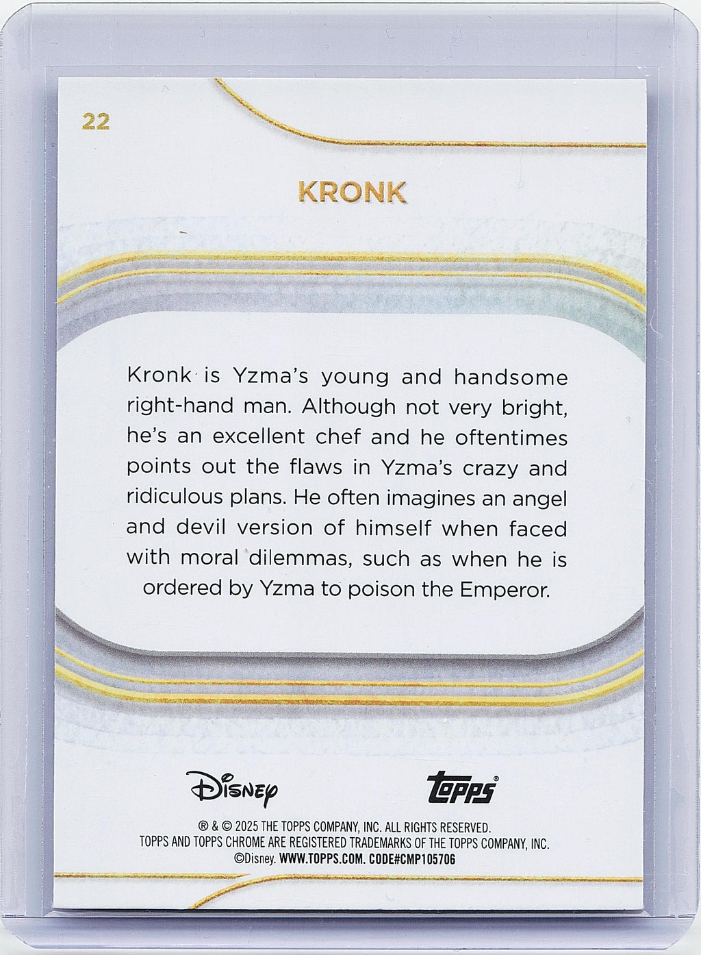 2025 Topps Chrome Disney #22 Kronk Yellow Mini-Diamonds