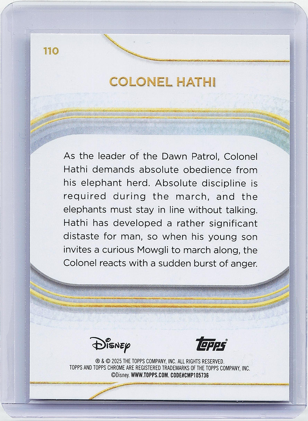 2025 Topps Chrome Disney #110 Colonel Hathi Yellow Mini-Diamonds