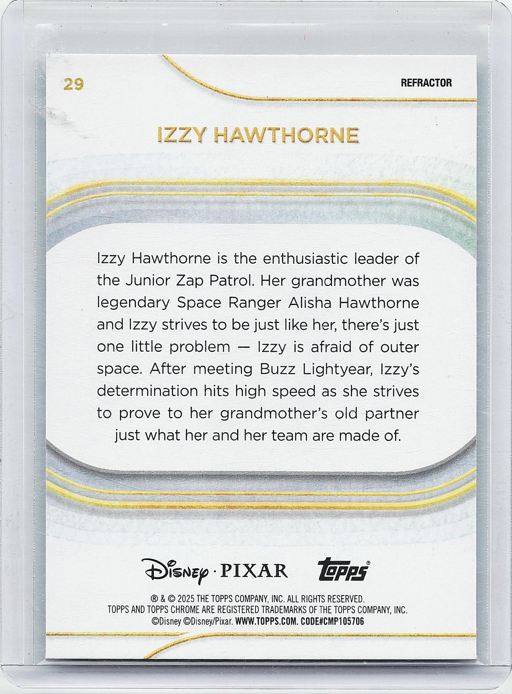 2025 Topps Chrome Disney #29 Izzy Hawthorne Refractor