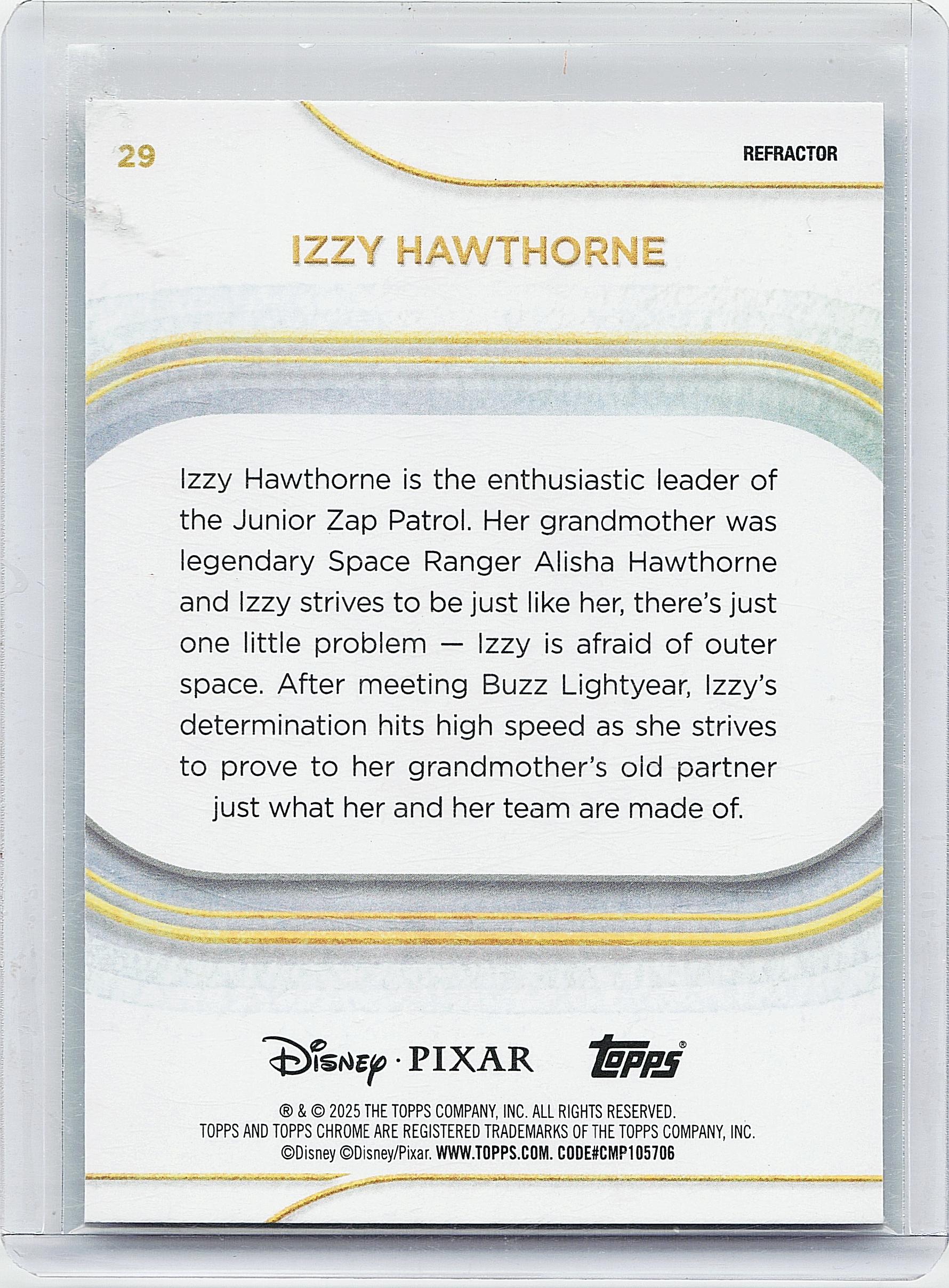 2025 Topps Chrome Disney #29 Izzy Hawthorne Refractor