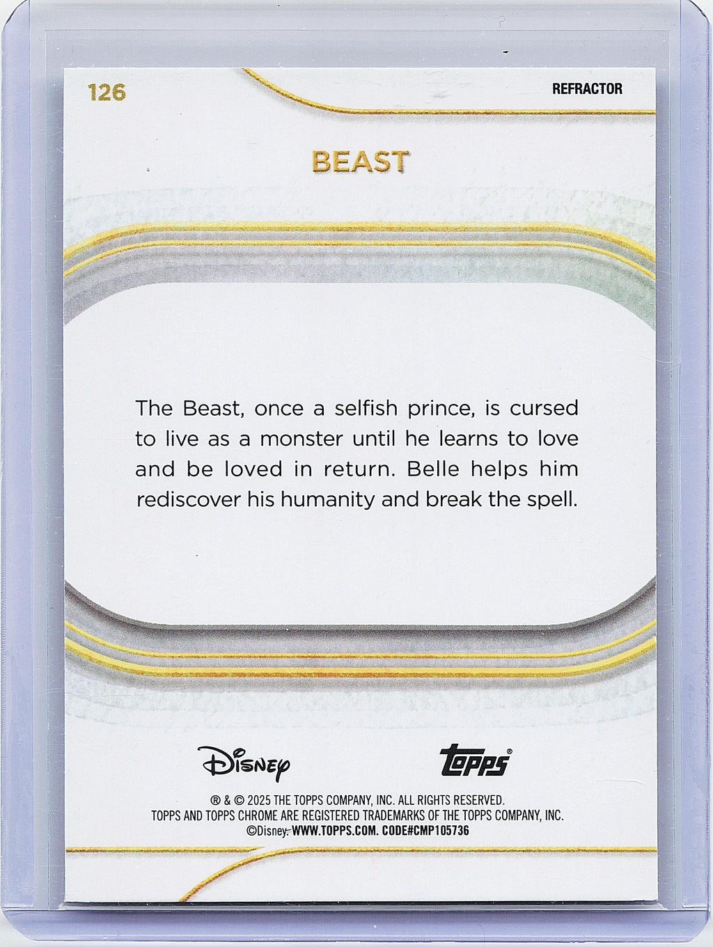 2025 Topps Chrome Disney #126 Beast Refractor