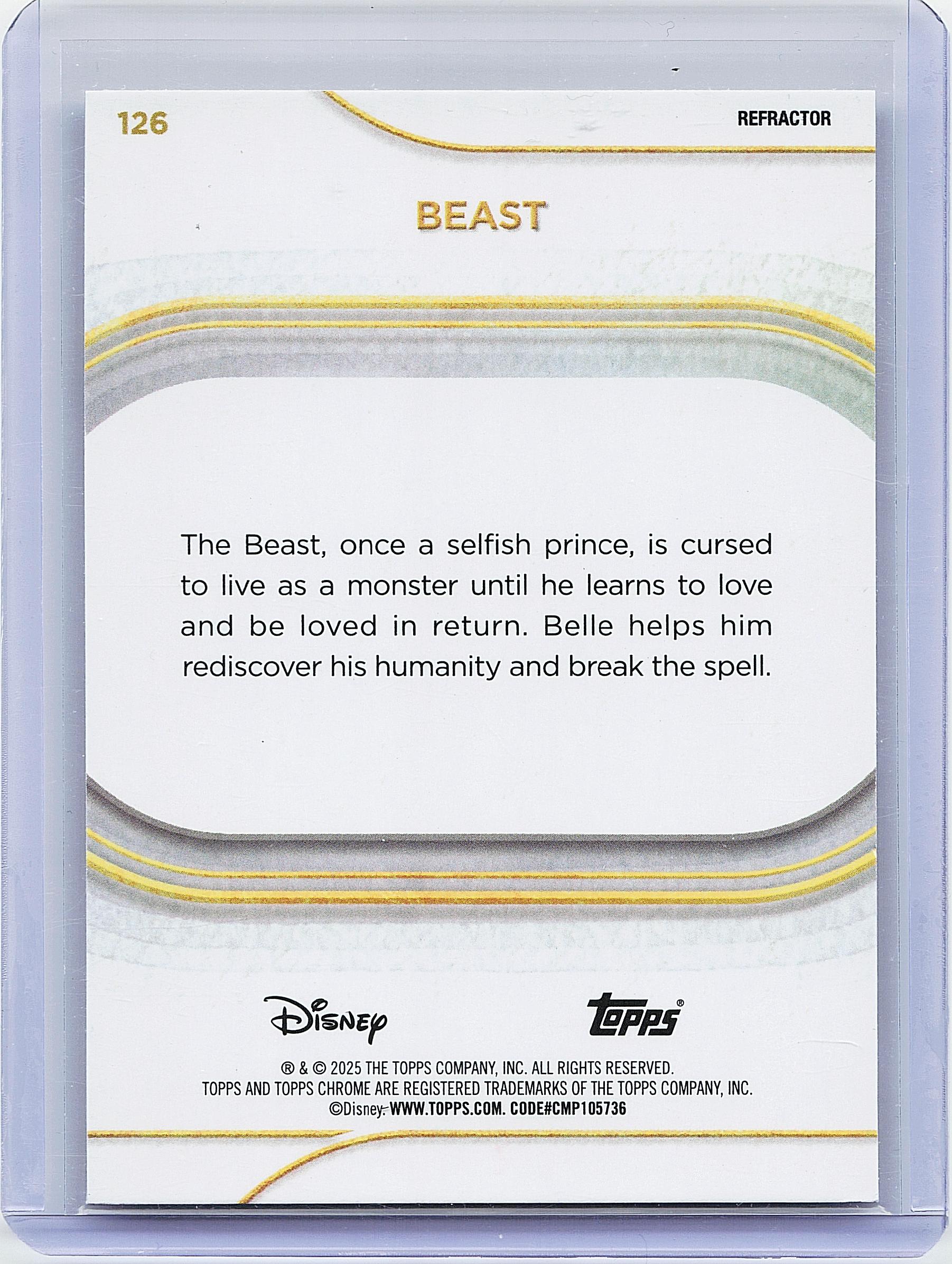 2025 Topps Chrome Disney #126 Beast Refractor