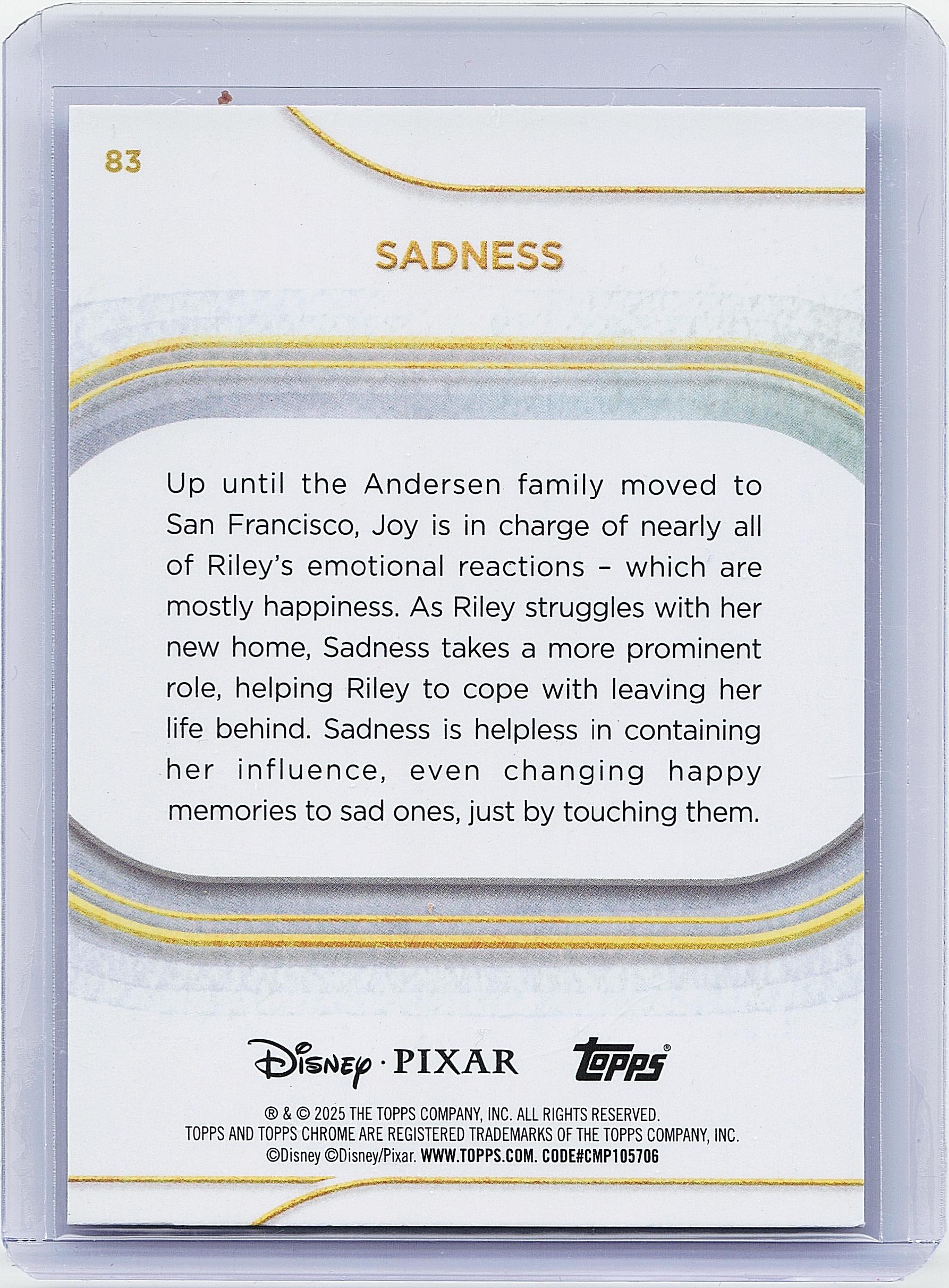 2025 Topps Chrome Disney #83 Sadness