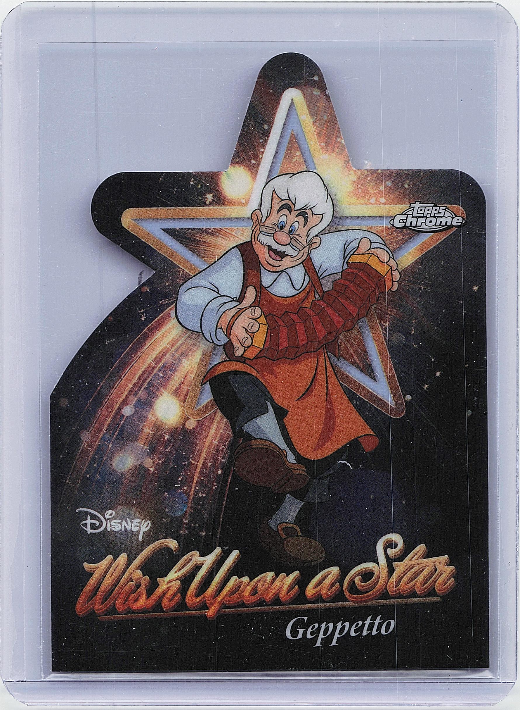 2025 Topps Disney Wonder #W-2 Geppetto Wish Upon a Star Chrome Die-Cut