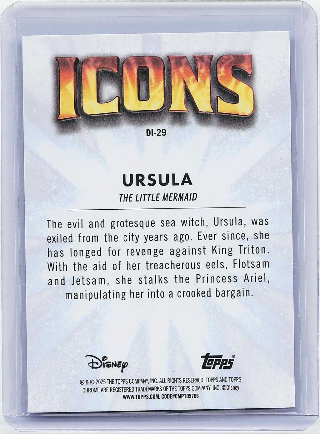 2025 Topps Chrome Disney #DI-29 Ursula Disney Icons