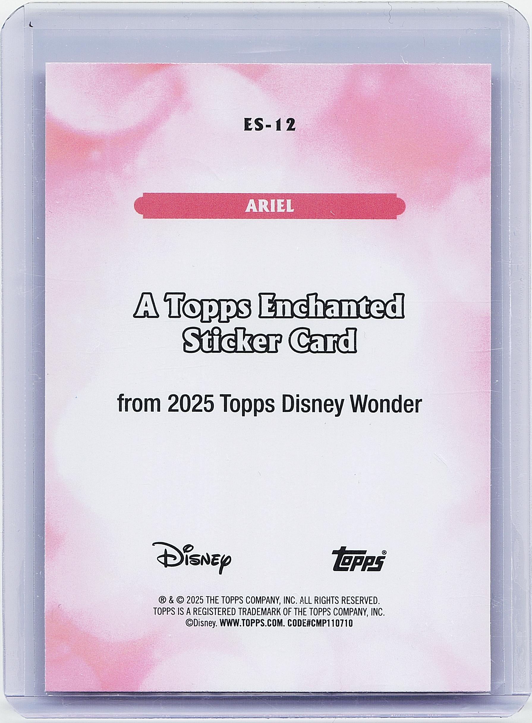 2025 Topps Disney Wonder #ES-12 Ariel Enchanted Stickers