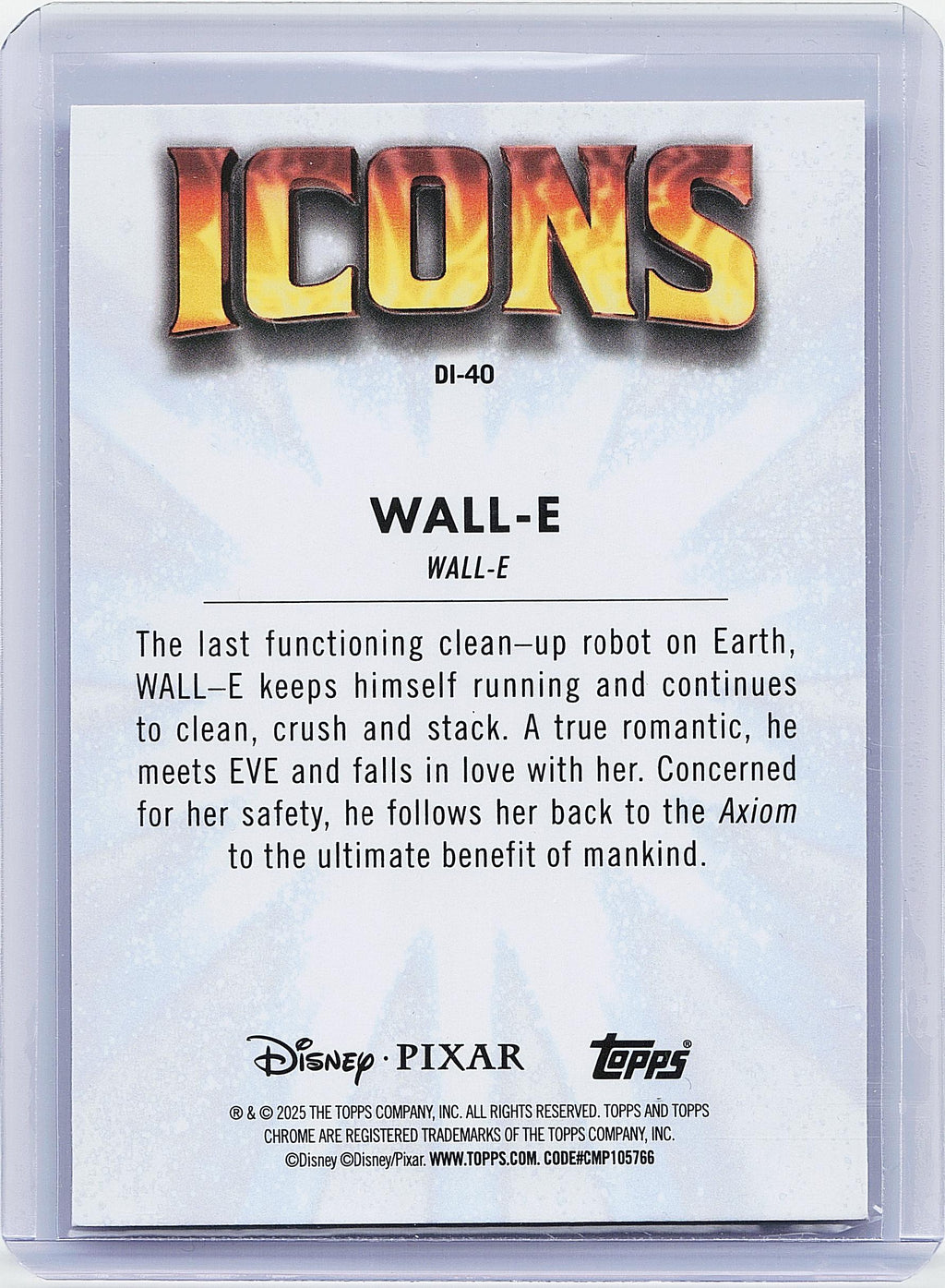 2025 Topps Chrome Disney #DI-40 WALL-E Disney Icons