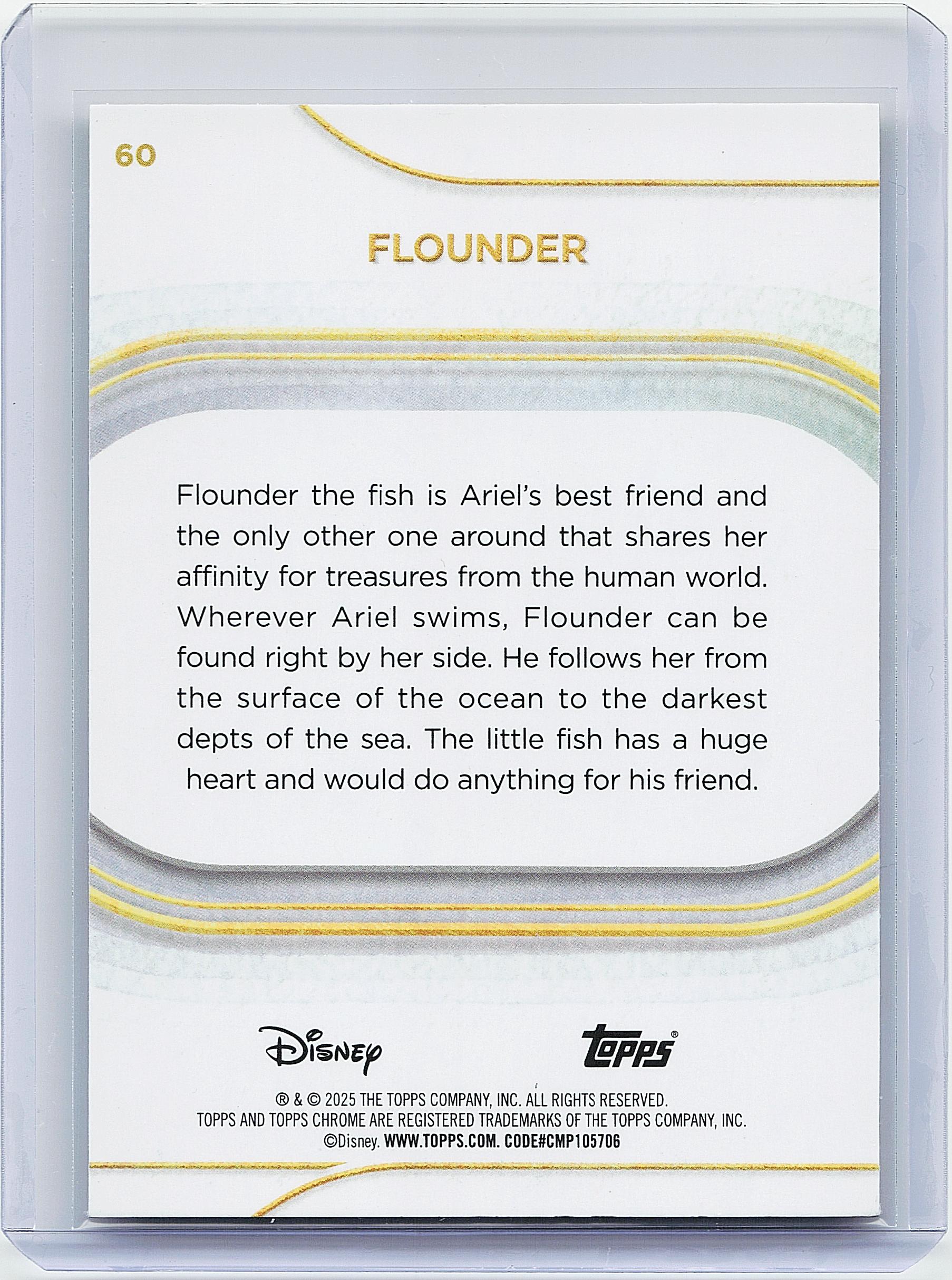 2025 Topps Chrome Disney #60 Flounder Yellow Mini-Diamonds