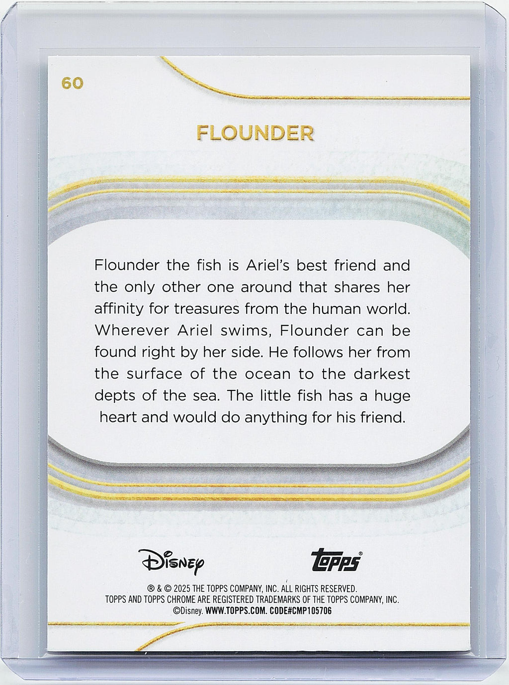 2025 Topps Chrome Disney #60 Flounder Yellow Mini-Diamonds