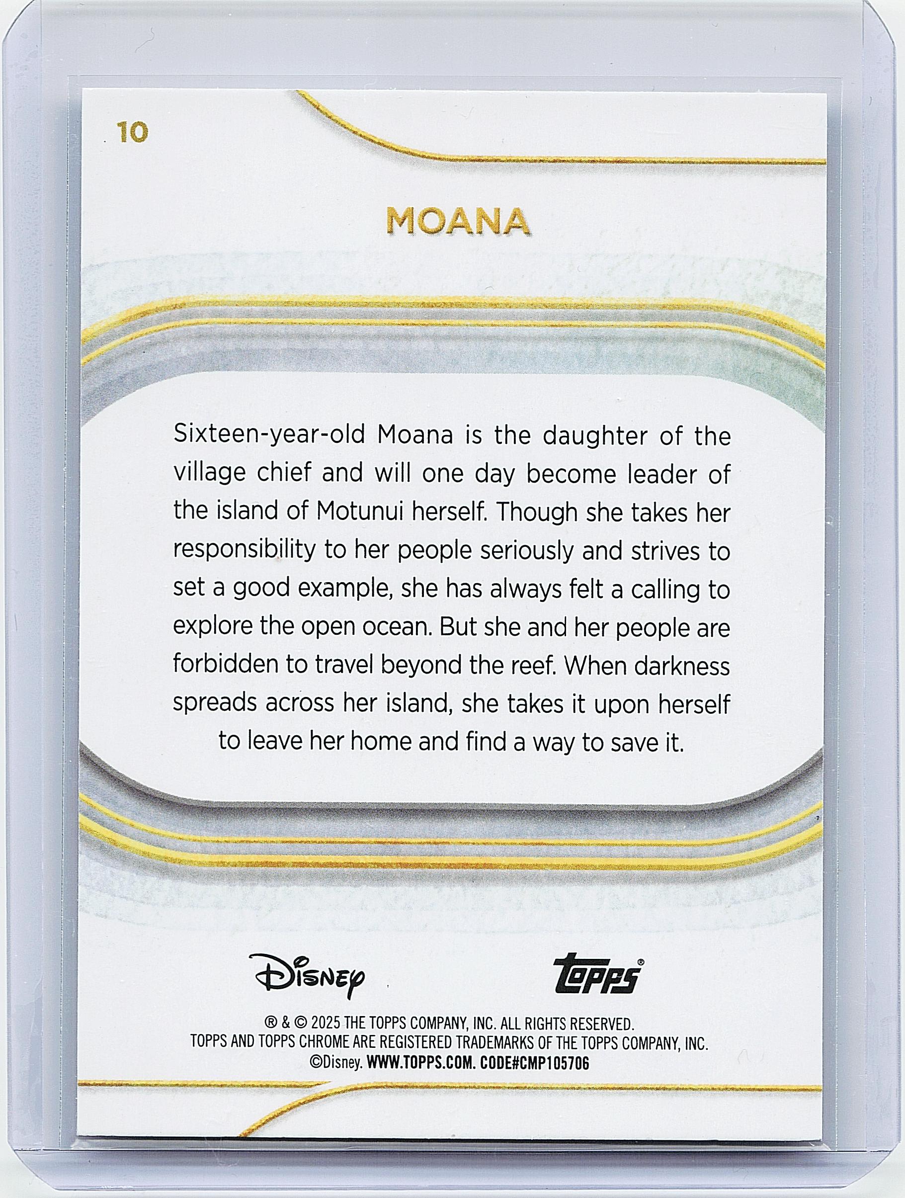 2025 Topps Chrome Disney #10 Moana