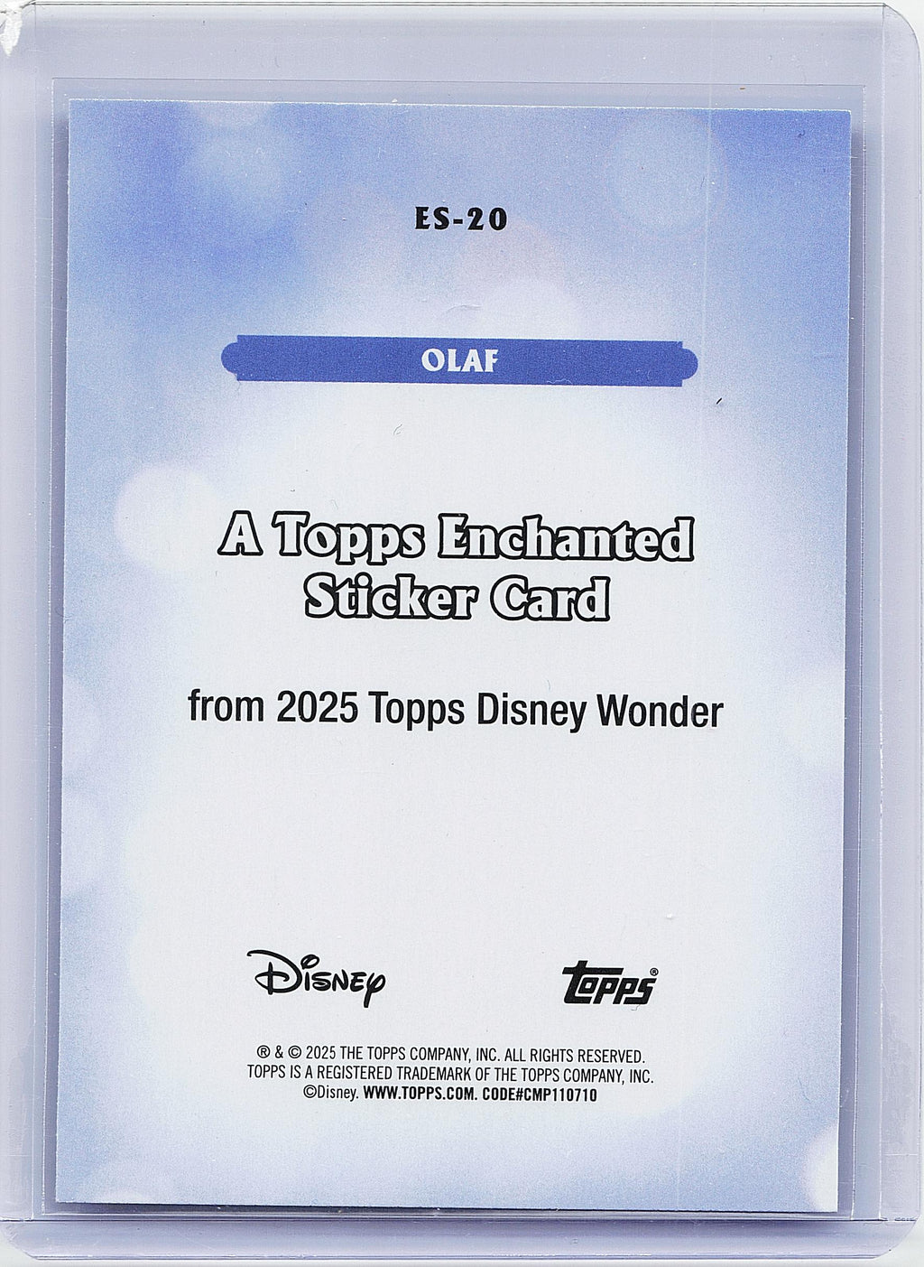 2025 Topps Disney Wonder #ES-20 Olaf Enchanted Stickers