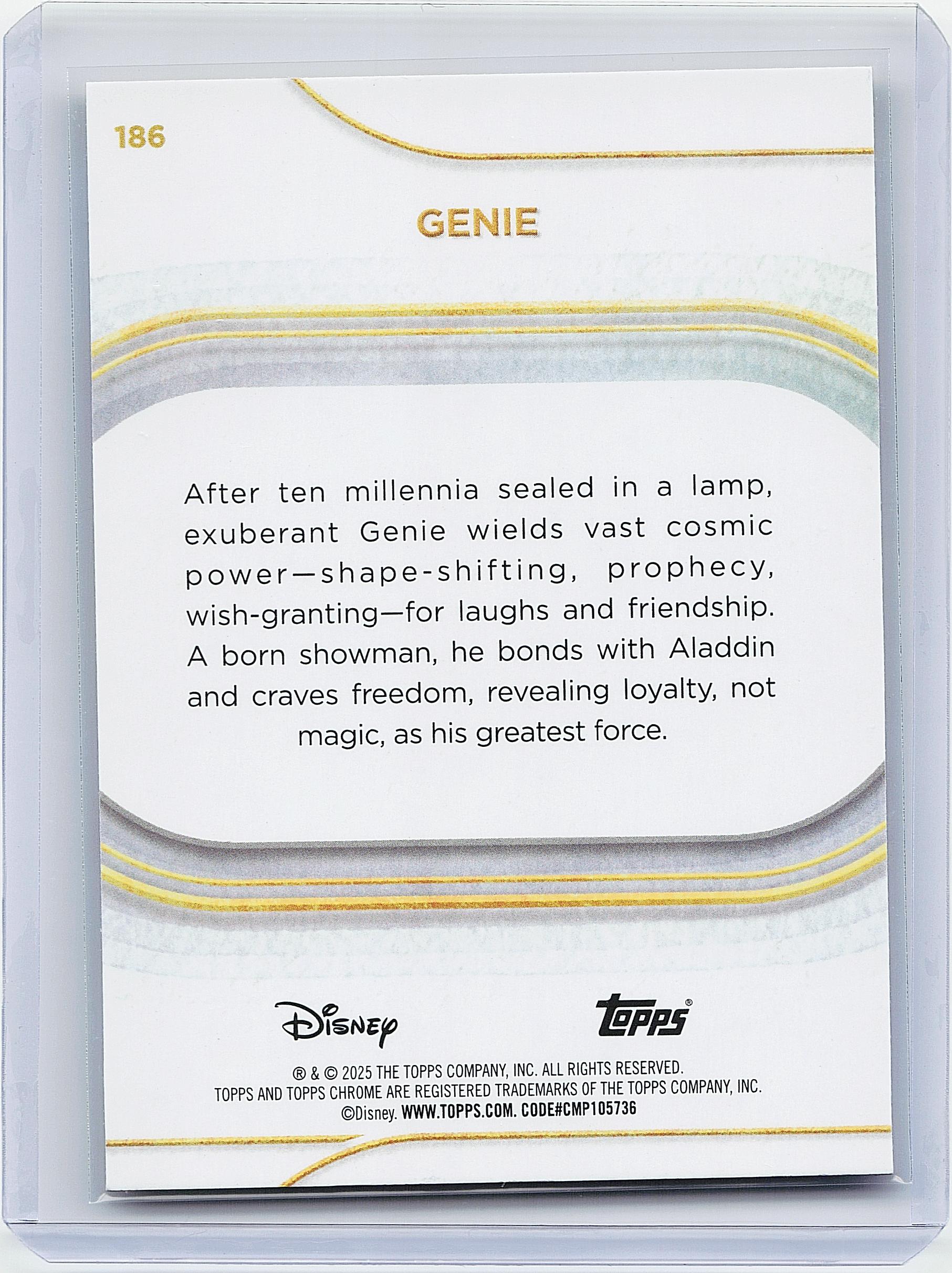 2025 Topps Chrome Disney #186 Genie Yellow Mini-Diamonds