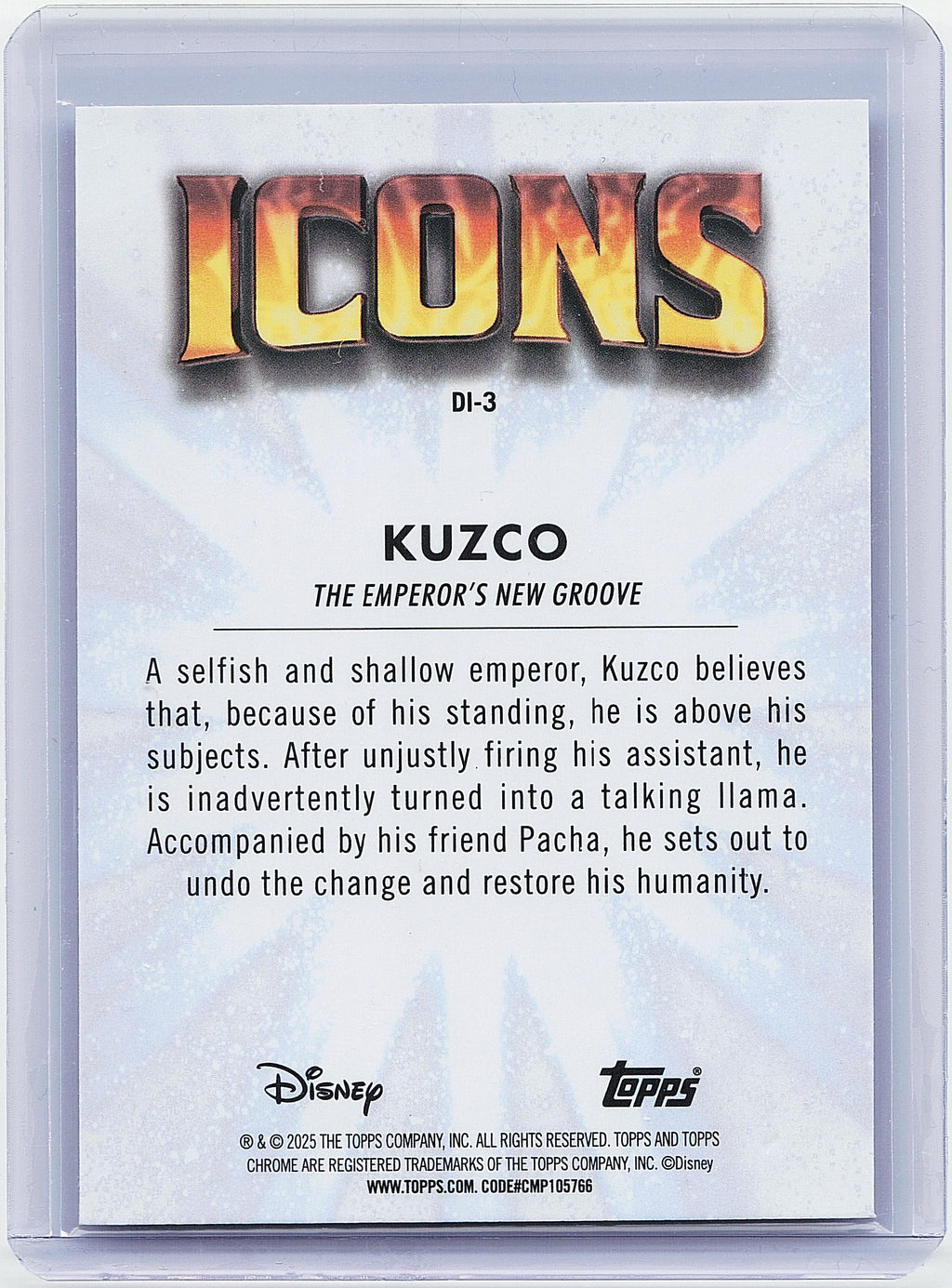 2025 Topps Chrome Disney #DI-3 Kuzco Disney Icons