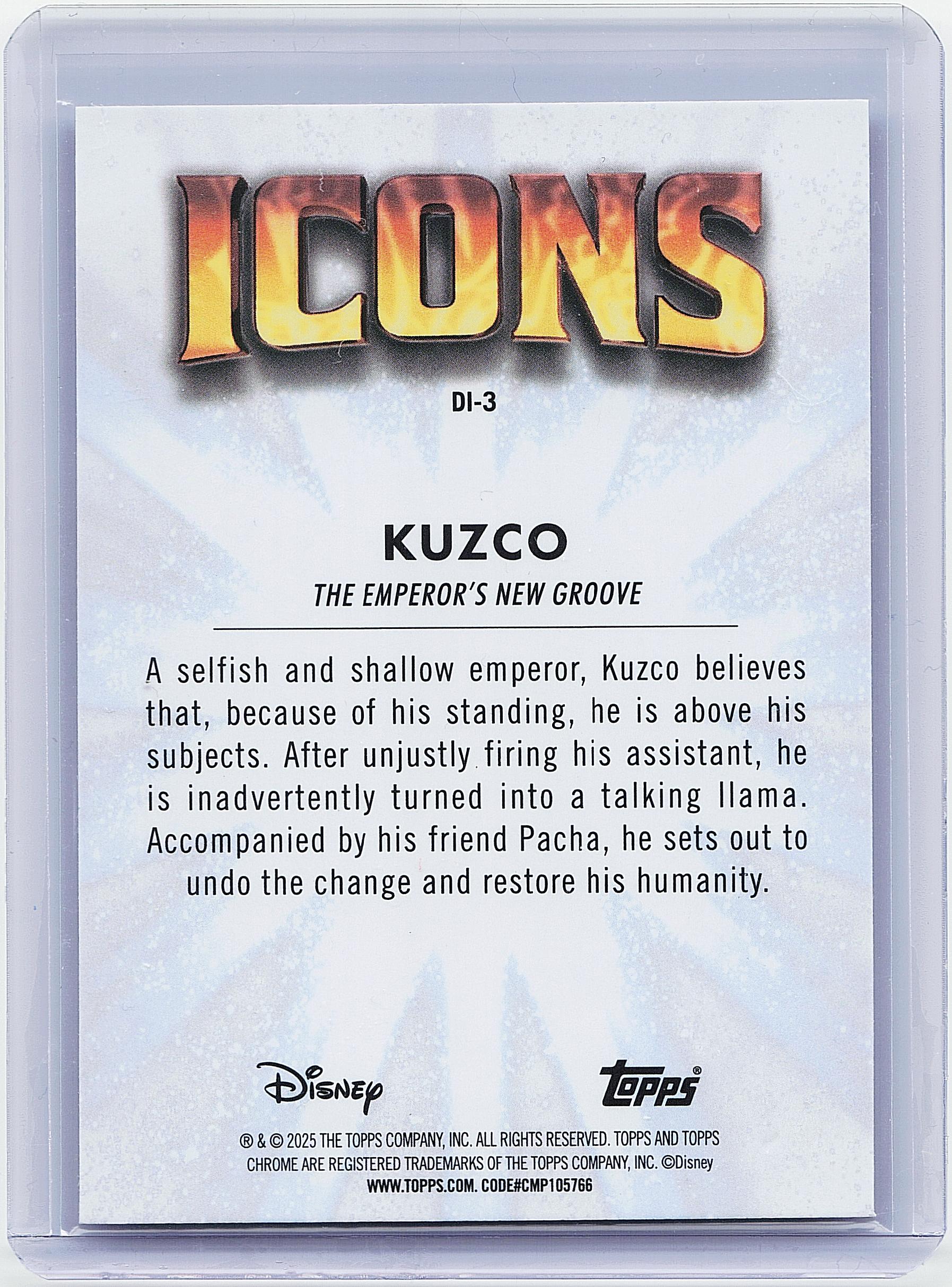 2025 Topps Chrome Disney #DI-3 Kuzco Disney Icons